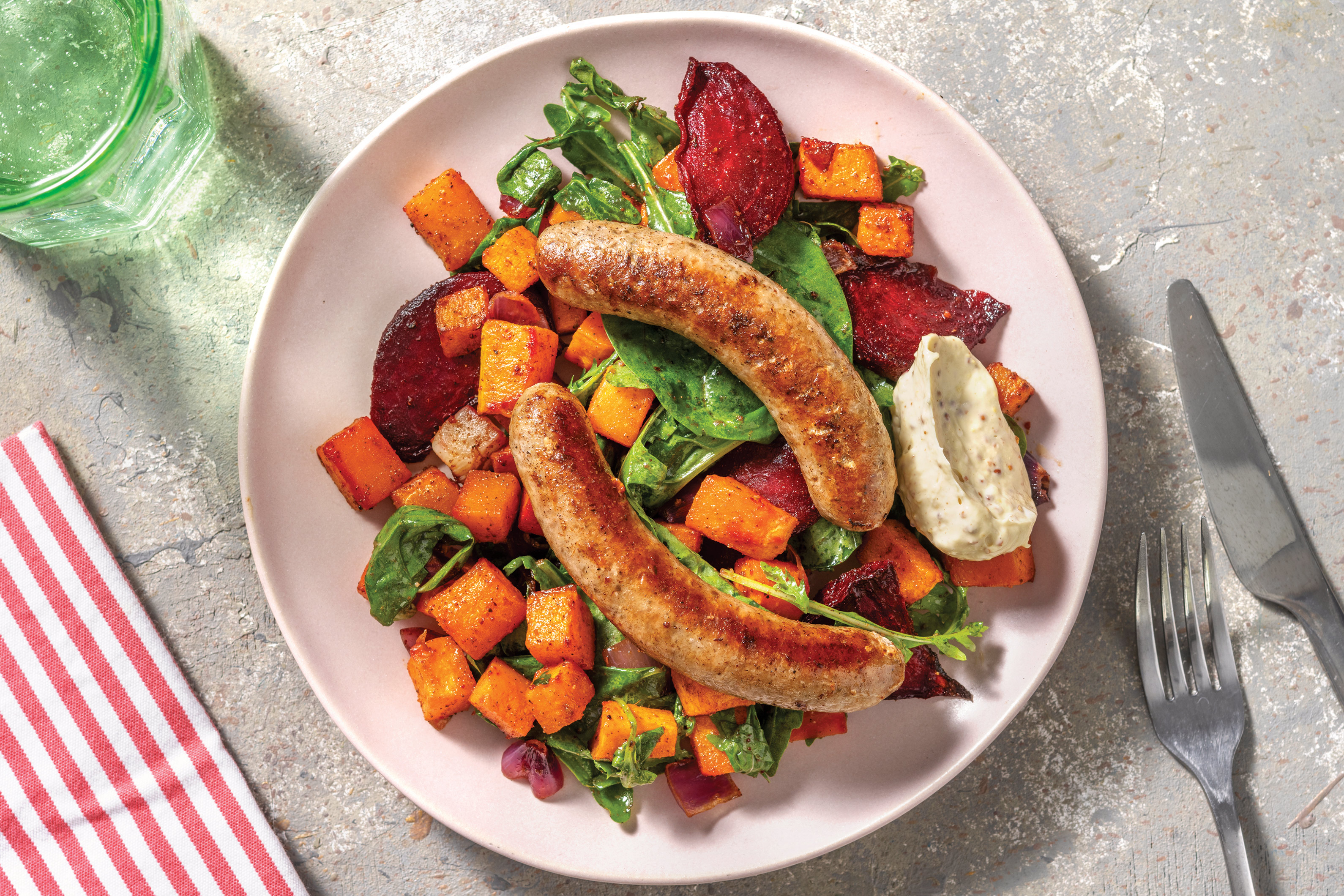 Easy Beef Sausage Traybake