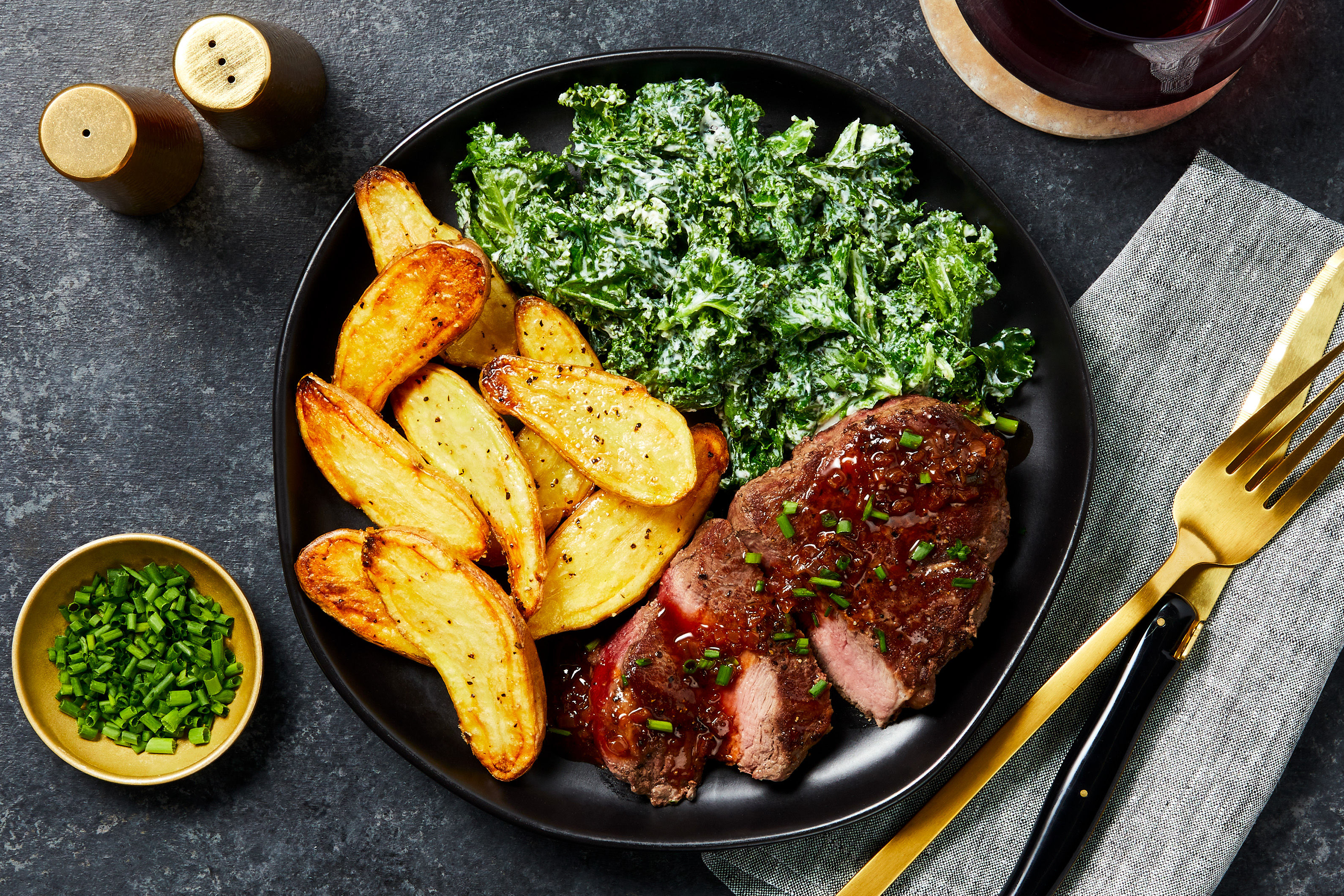 Beef Tenderloin & Garlic Herb Pan Sauce