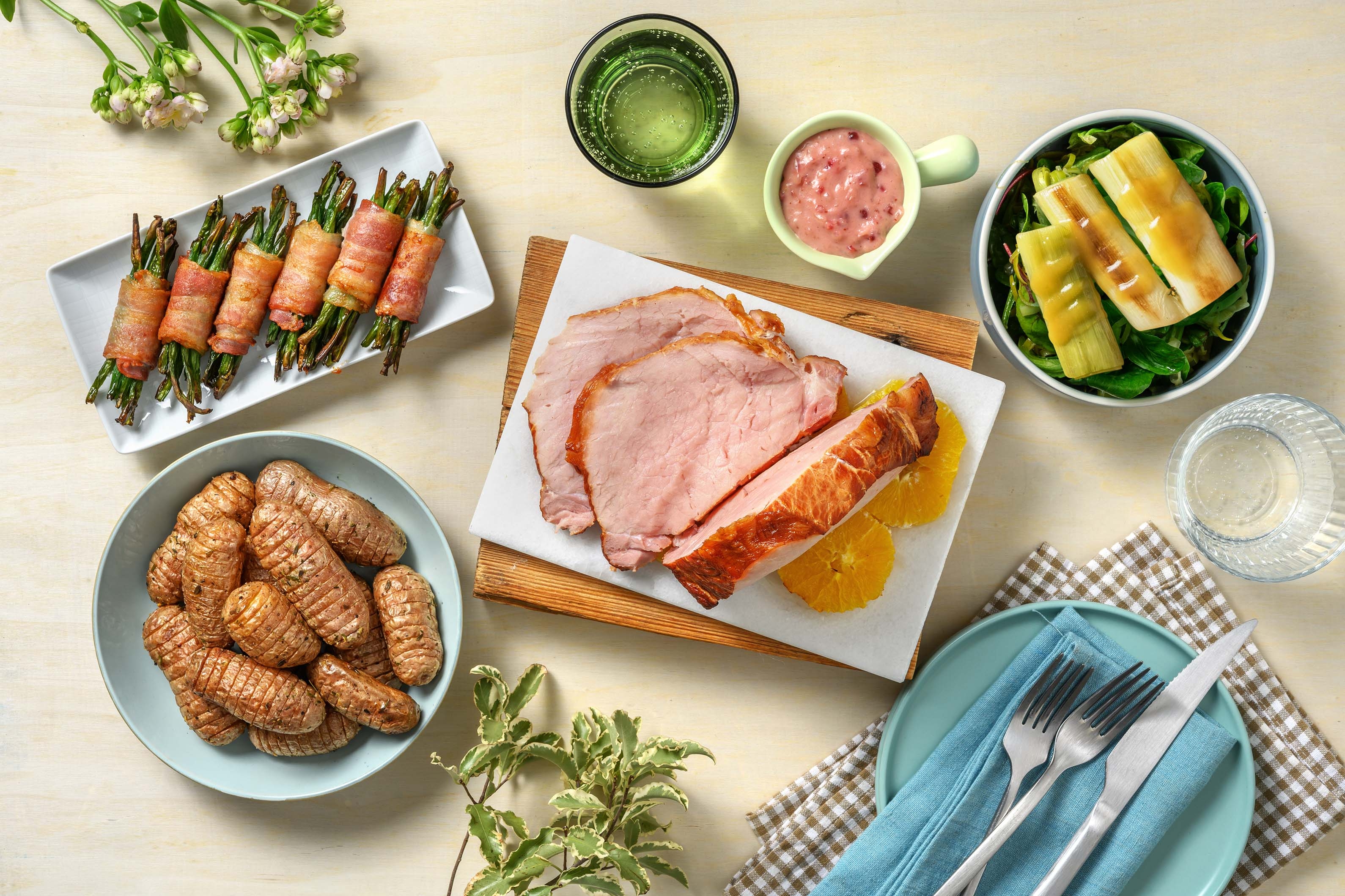 Jambon à l'os et pommes de terre rôties à la suédoise