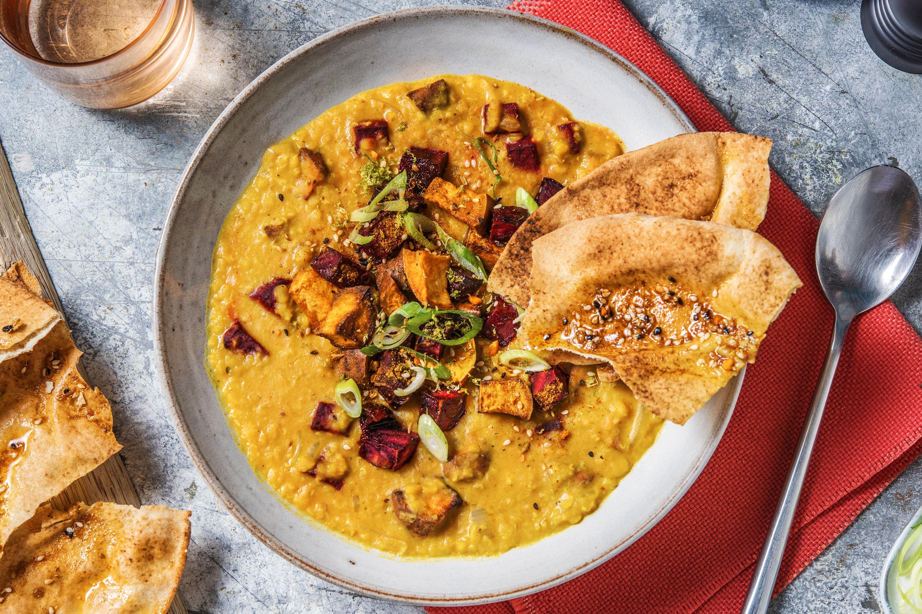 Beetroot and Sweet Potato Dal