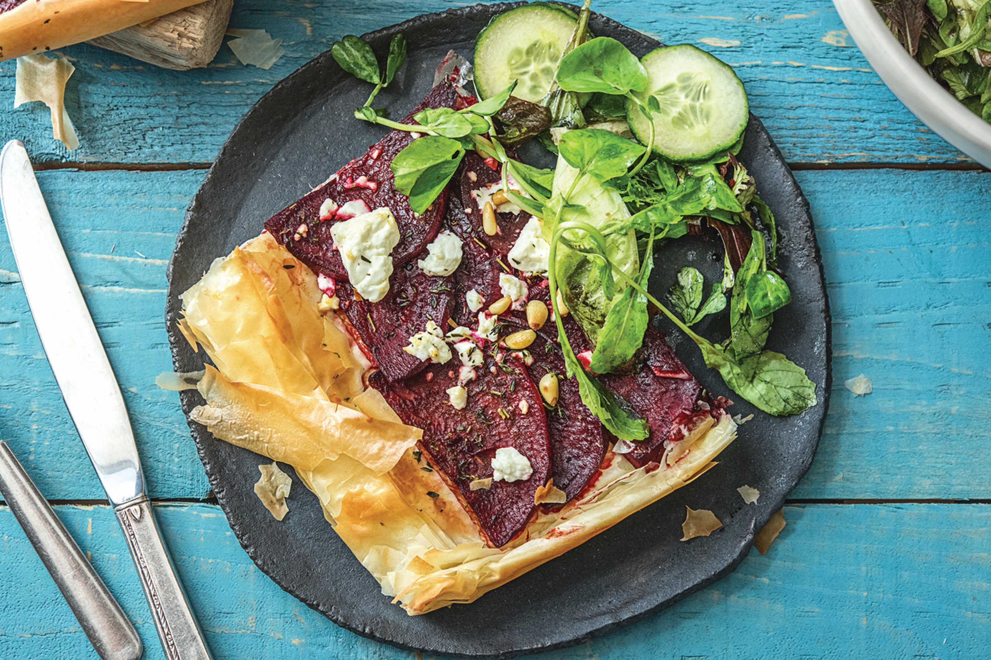 Beetroot, Fetta & Thyme Filo Tart