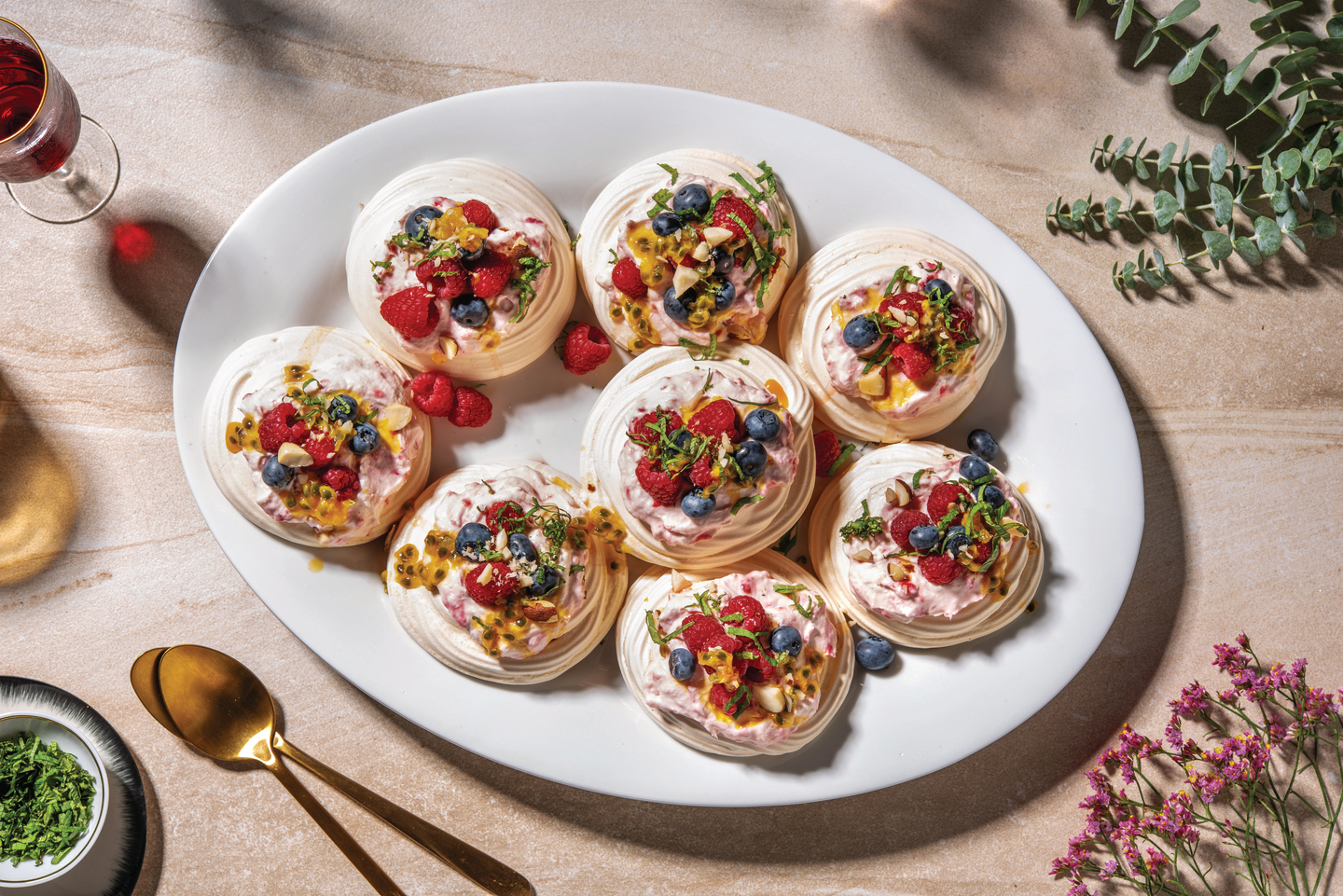 Berry & Passionfruit Mini Pavlovas