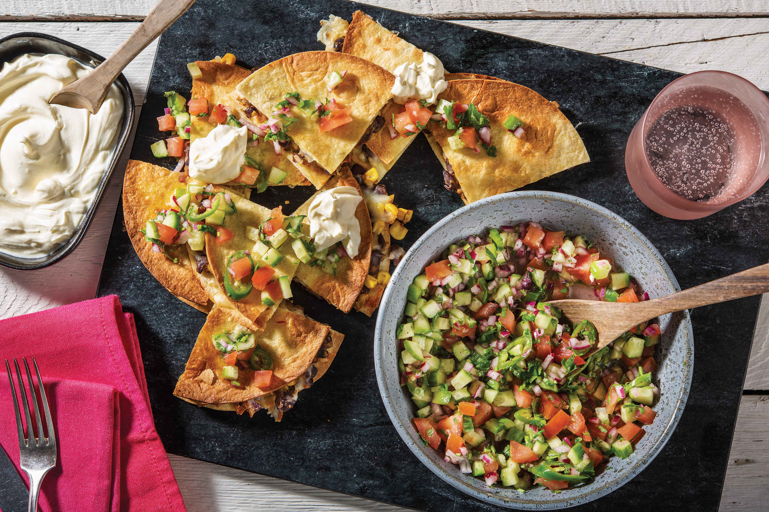 Black Bean & Charred Corn Quesadillas