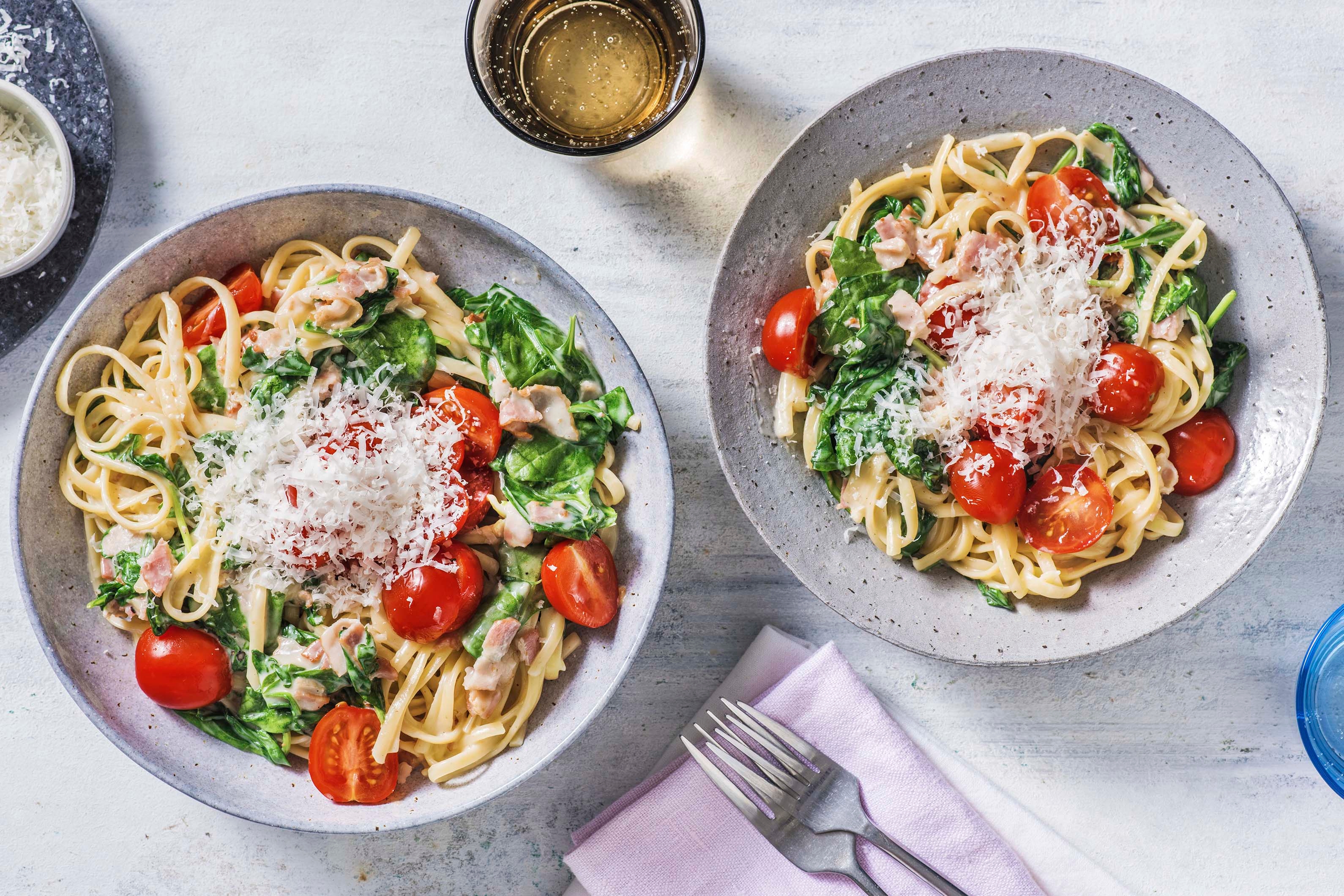 Blitzschnelle Pasta nach Carbonara-Art
