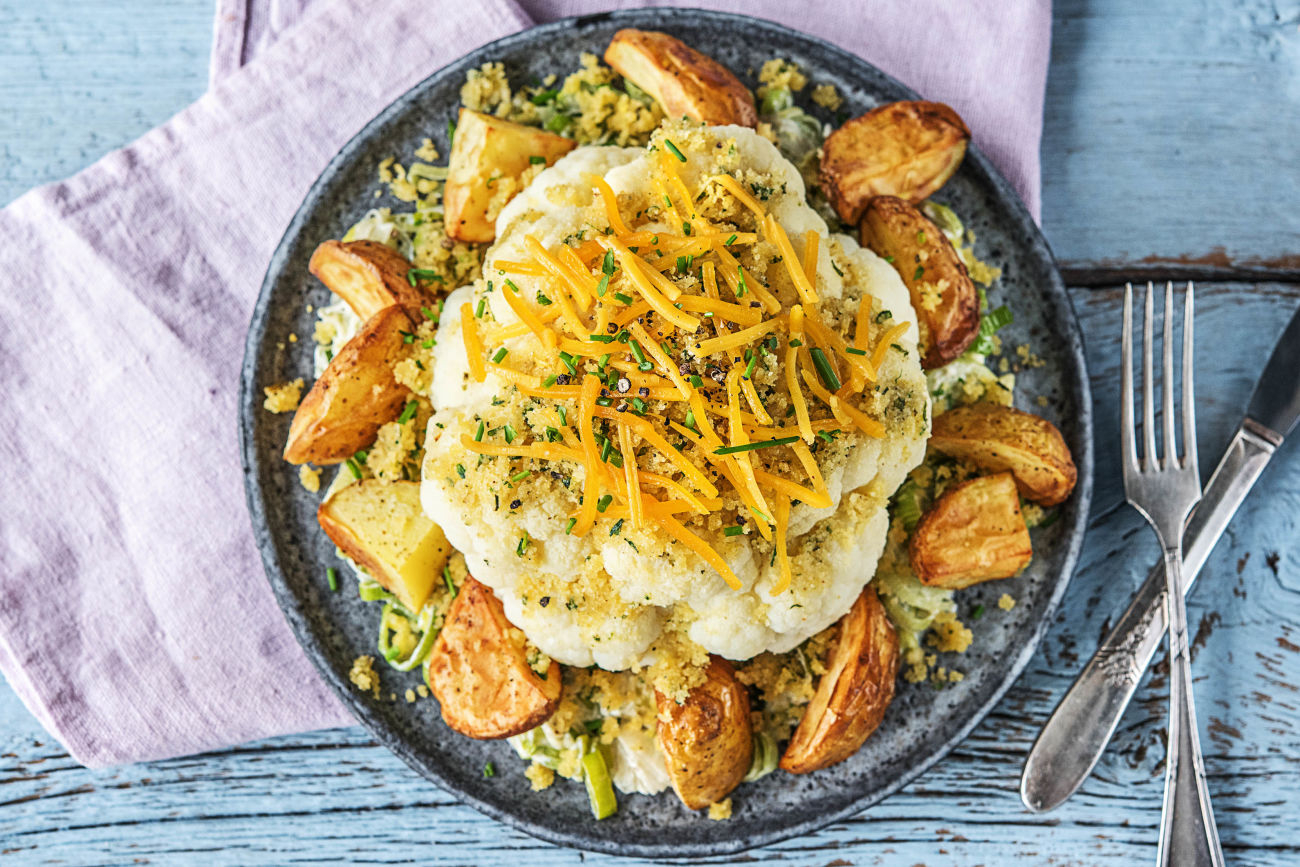 Romanesco mit Zitrus-Butter-Bröseln,