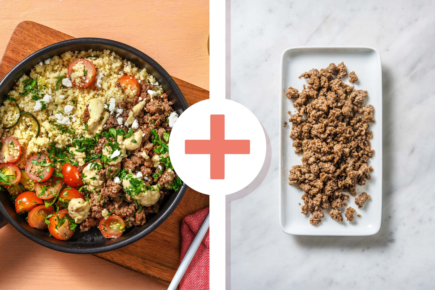 Spiced Double Beef and Hummus Bowls