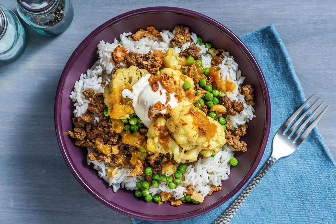Curried Beef Samosa-Style Bowls