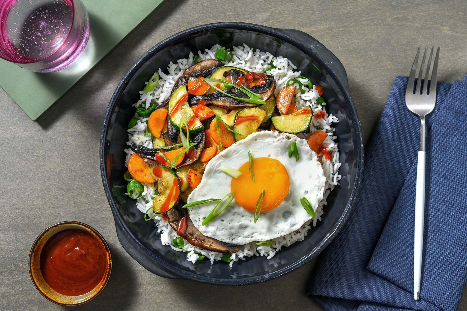 Spicy Gochujang Veggie Bibimbap Bowls