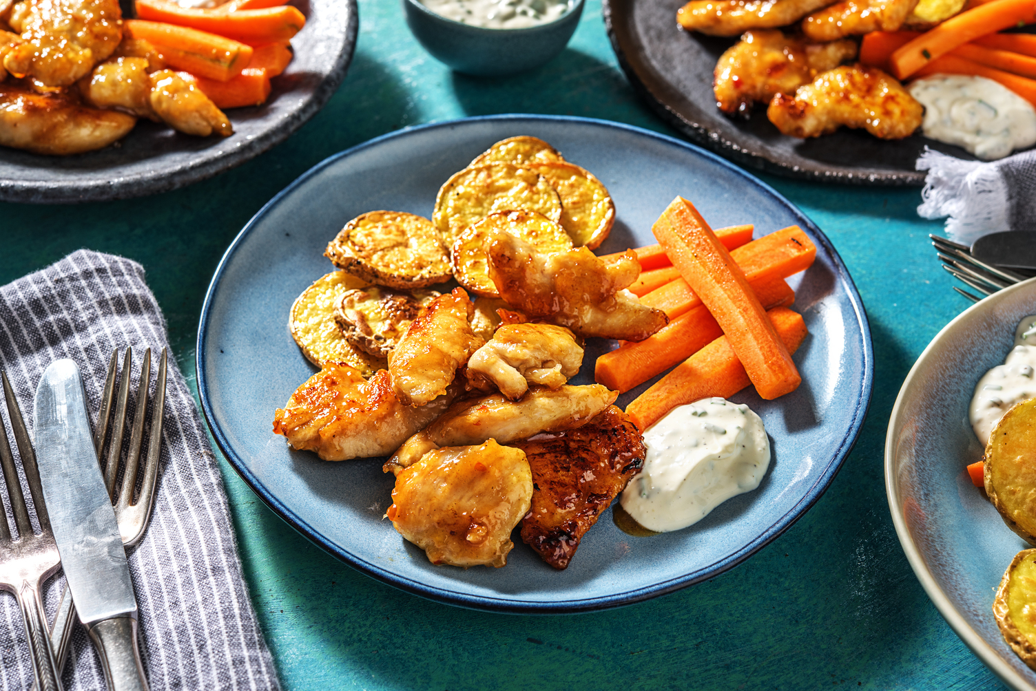 Ailes de poulet désossées au miel et à l ’ail