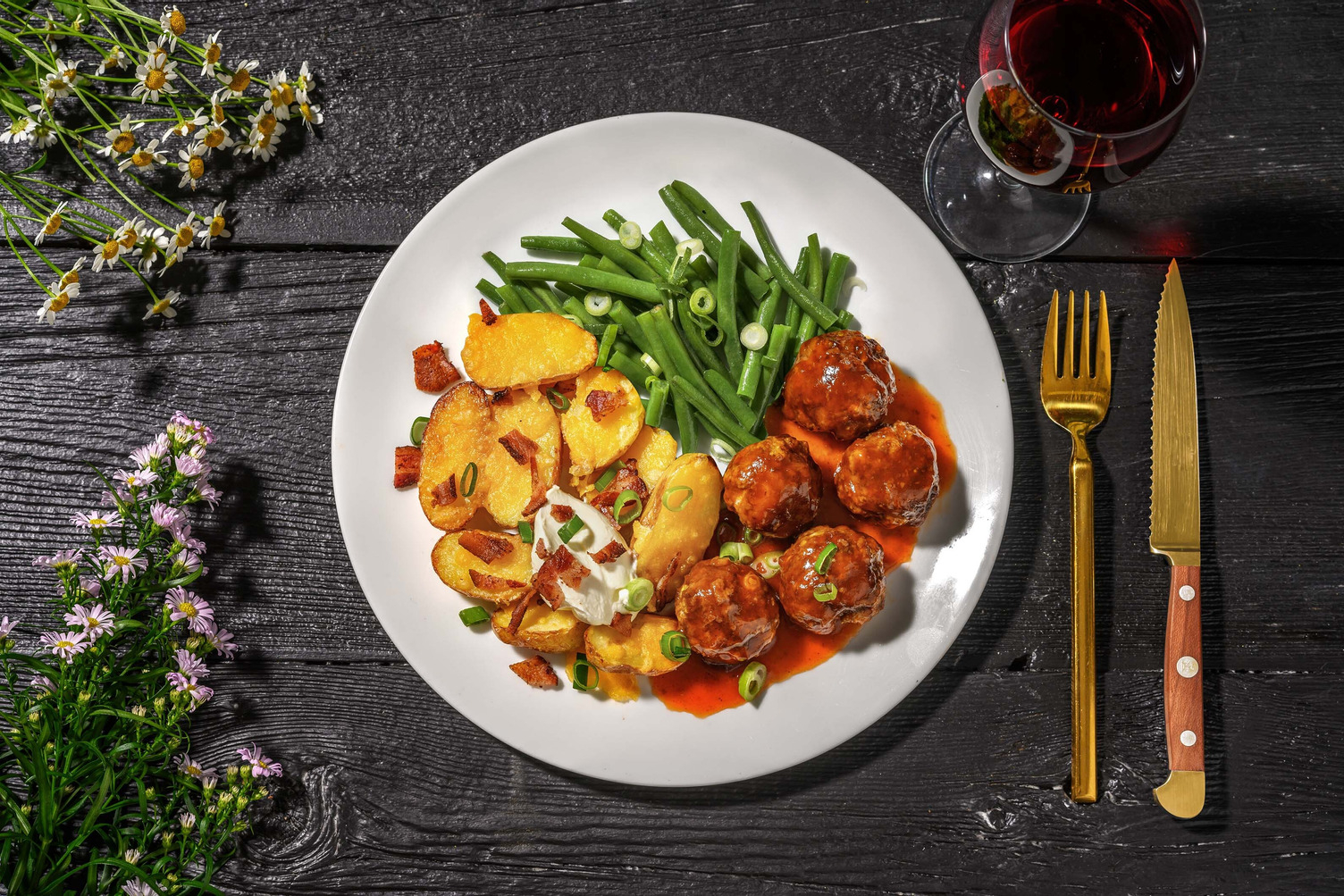 Glazed Bison Meatballs