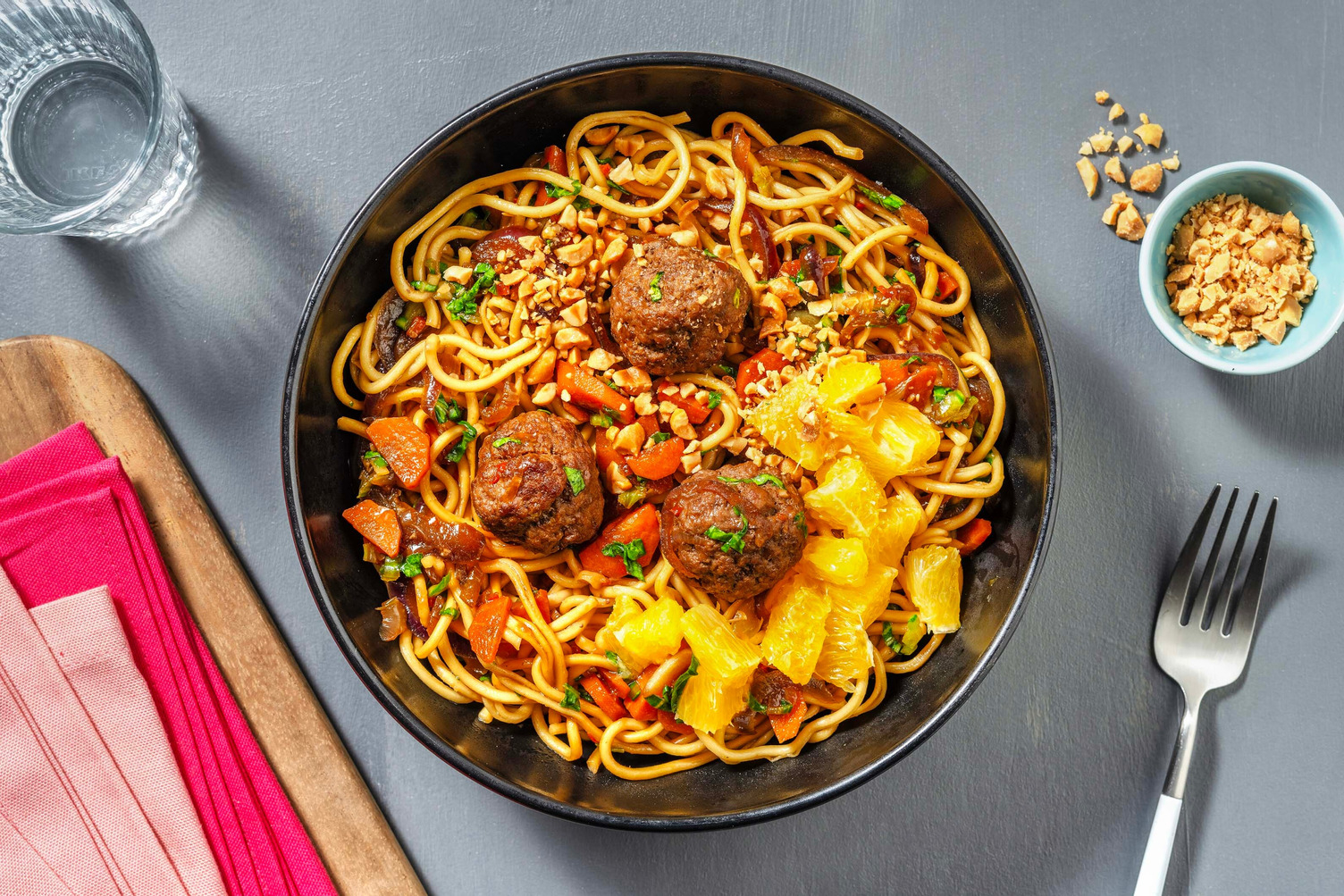Thai-Style Meatballs with Mie Noodles