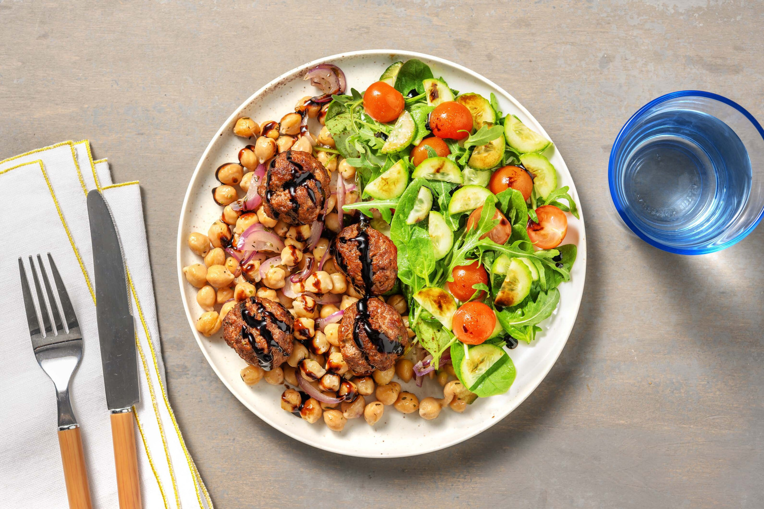 Carb Smart Meatballs and Chickpeas