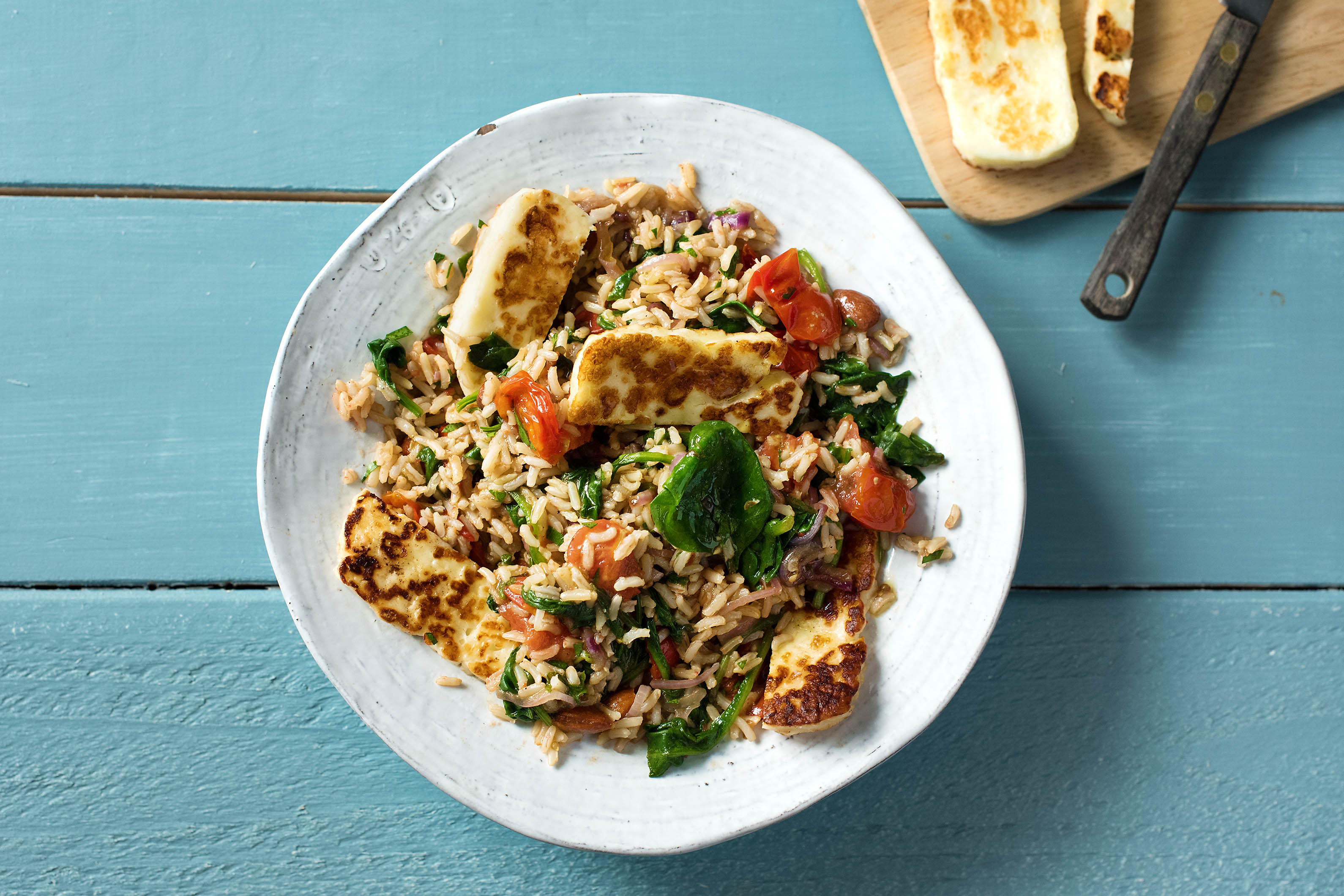 Brown Rice & Haloumi Salad
