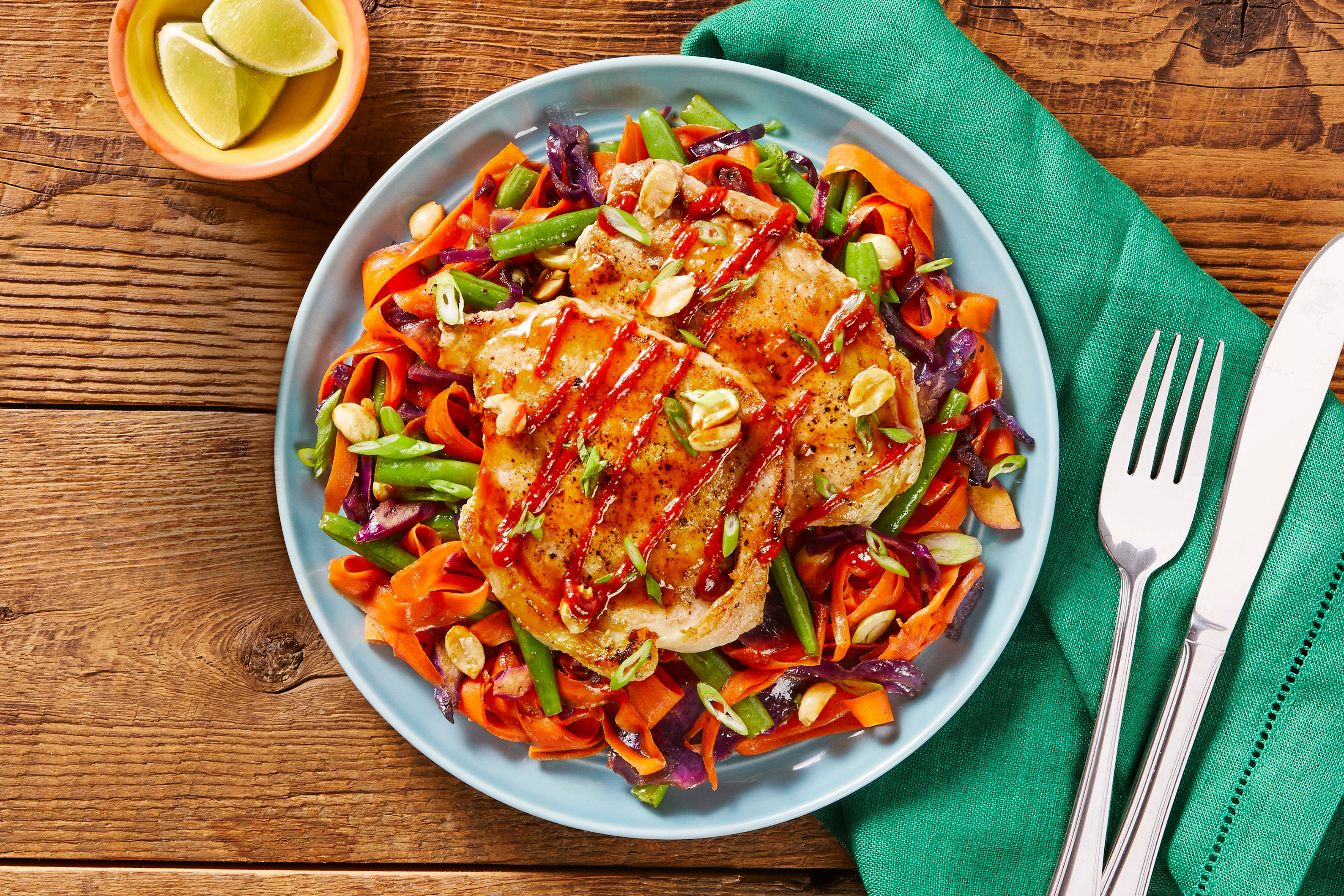 Bulgogi-Glazed Pork over Veggie Stir-Fry