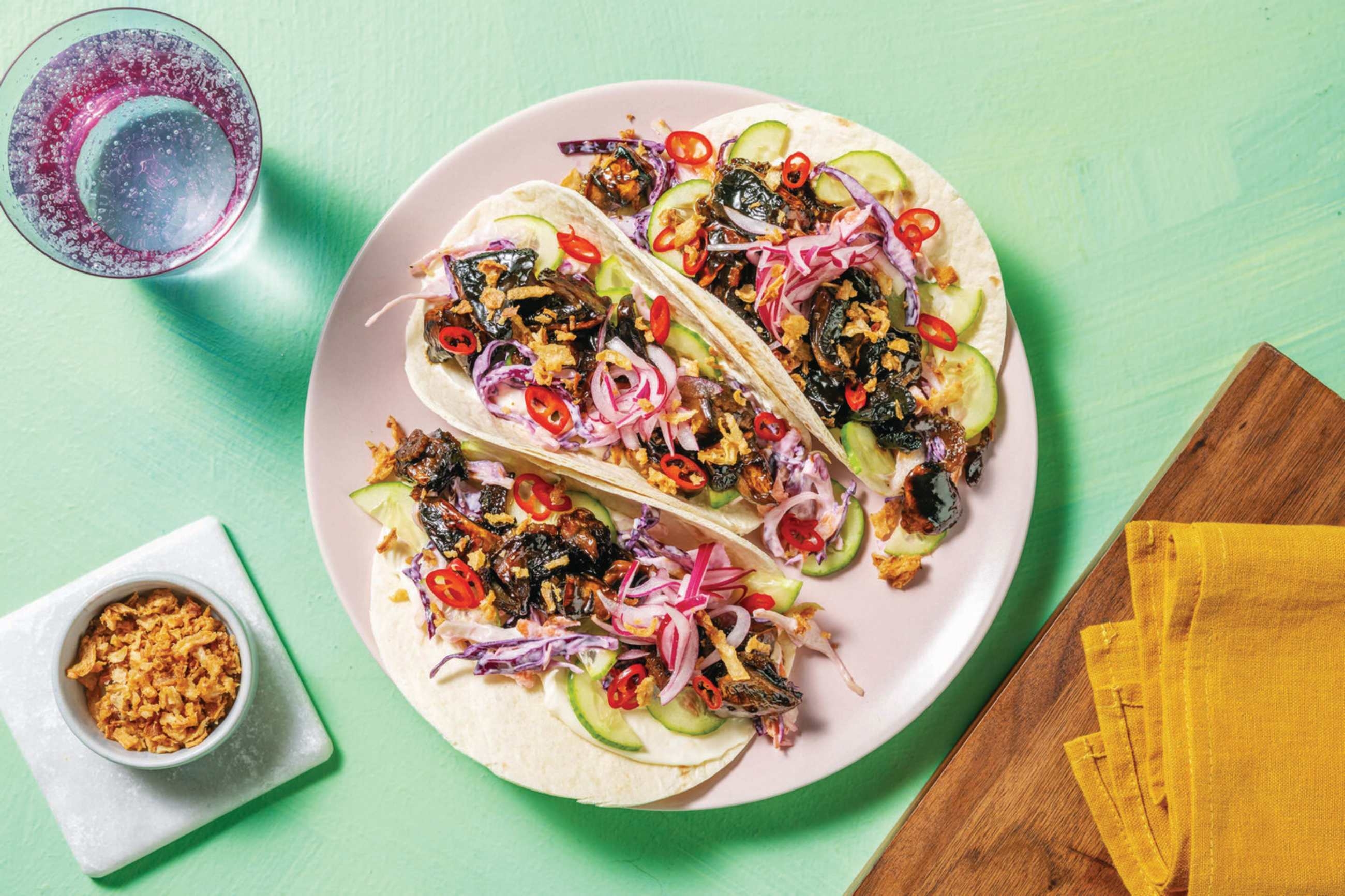 Korean-Style Bulgogi Mushroom Tacos