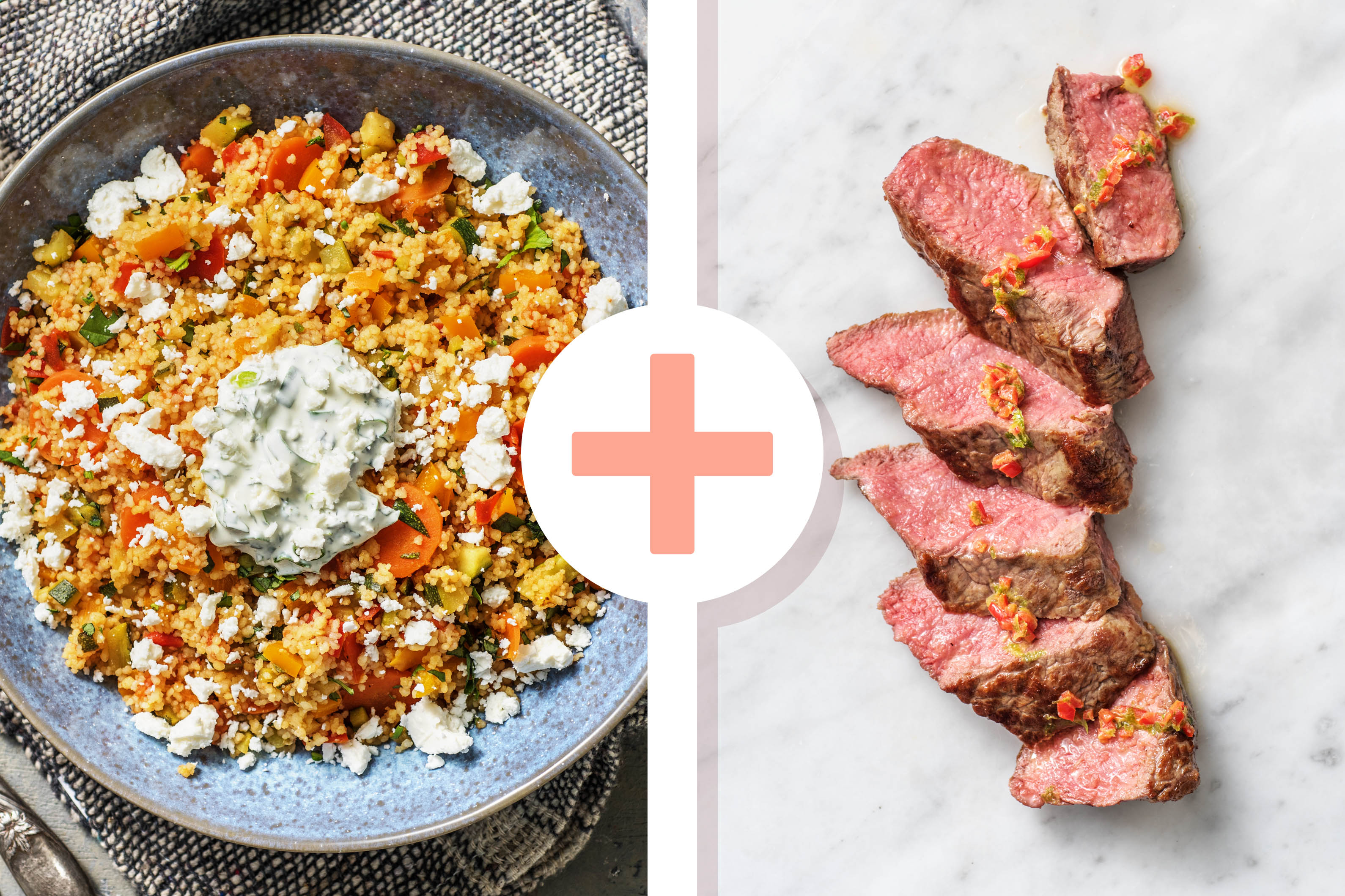 Couscous-Gemüse-Pfanne mit Steakstreifen