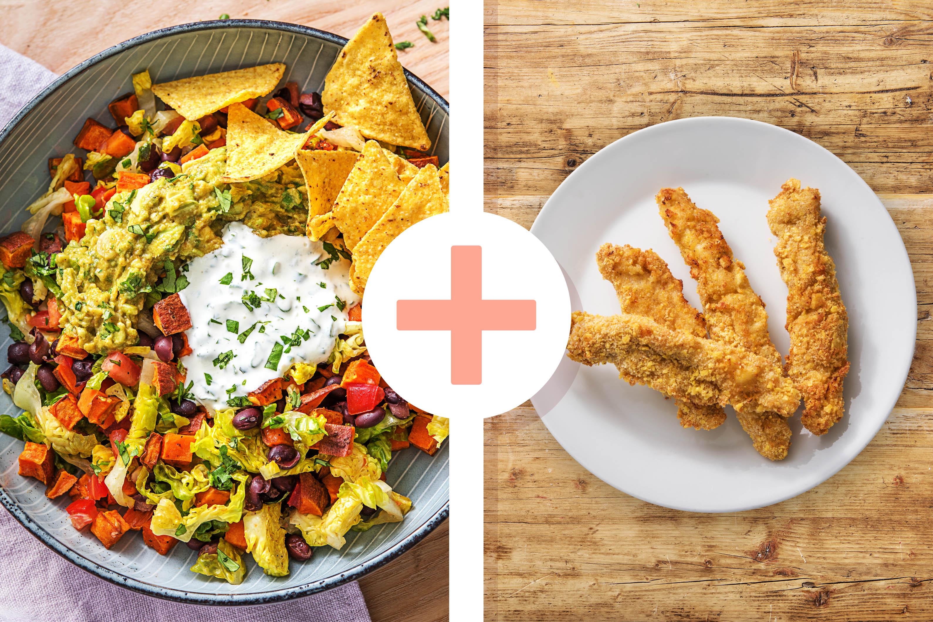 Bunte Süßkartoffel-Nacho-Bowl