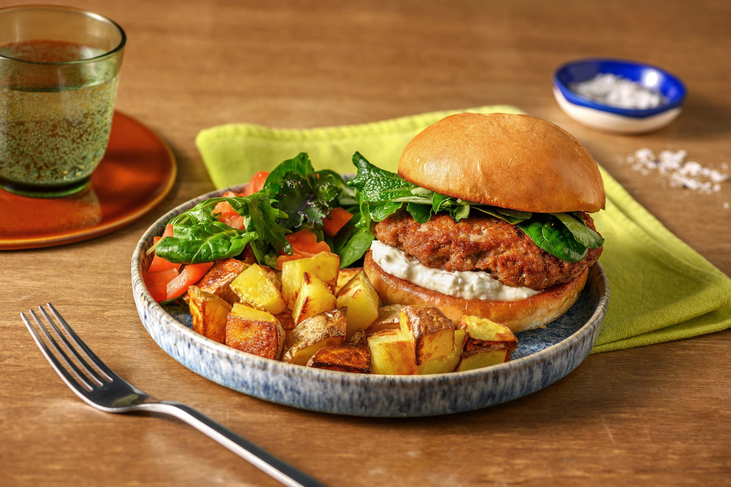 Pork Souvlaki-Inspired Burgers