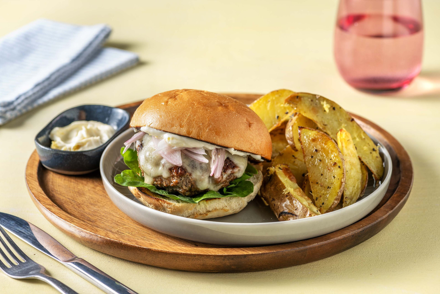 Lamb Bistro Burgers and Pickled Shallots