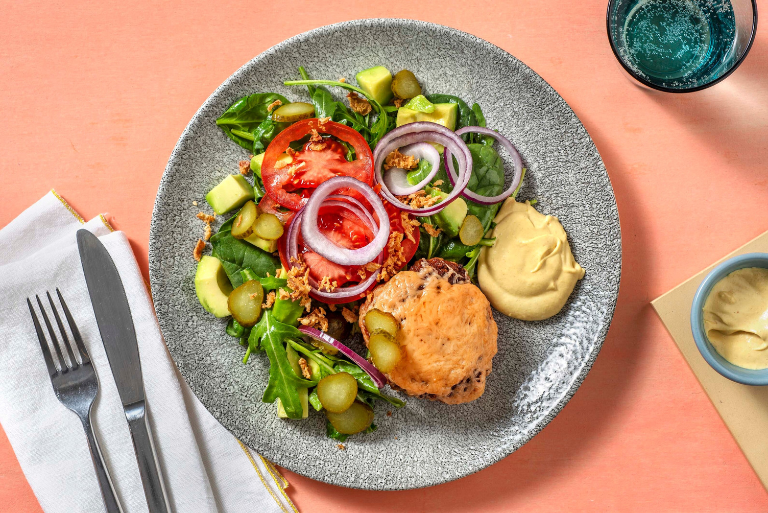 Loaded Bunless Pork Burger