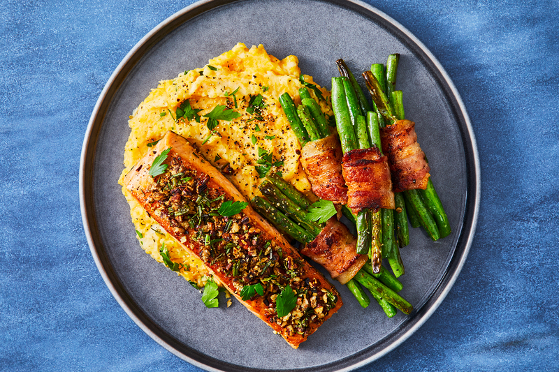 Rosemary-Pecan Crusted Double Salmon