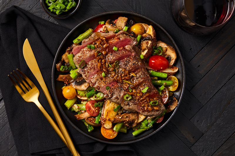 Striploin Steak with Shallot Pan Sauce 