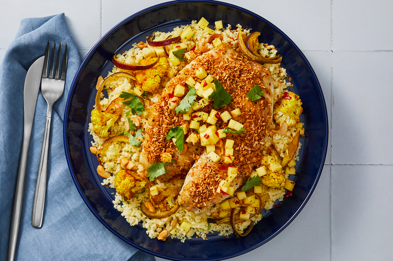 Seared Coconut Tilapia with Mango Salsa 