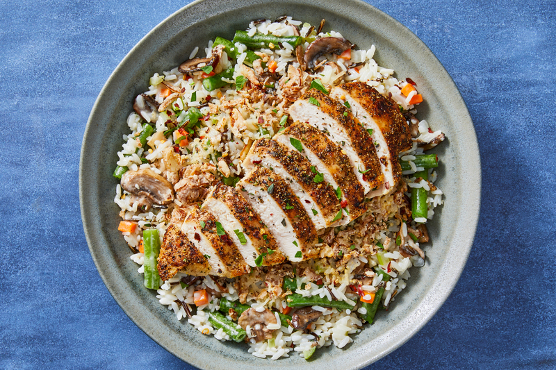 Casserole de poulet et de champignons