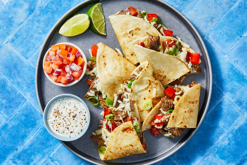 Cheesy Tenderloin Steak Quesadillas