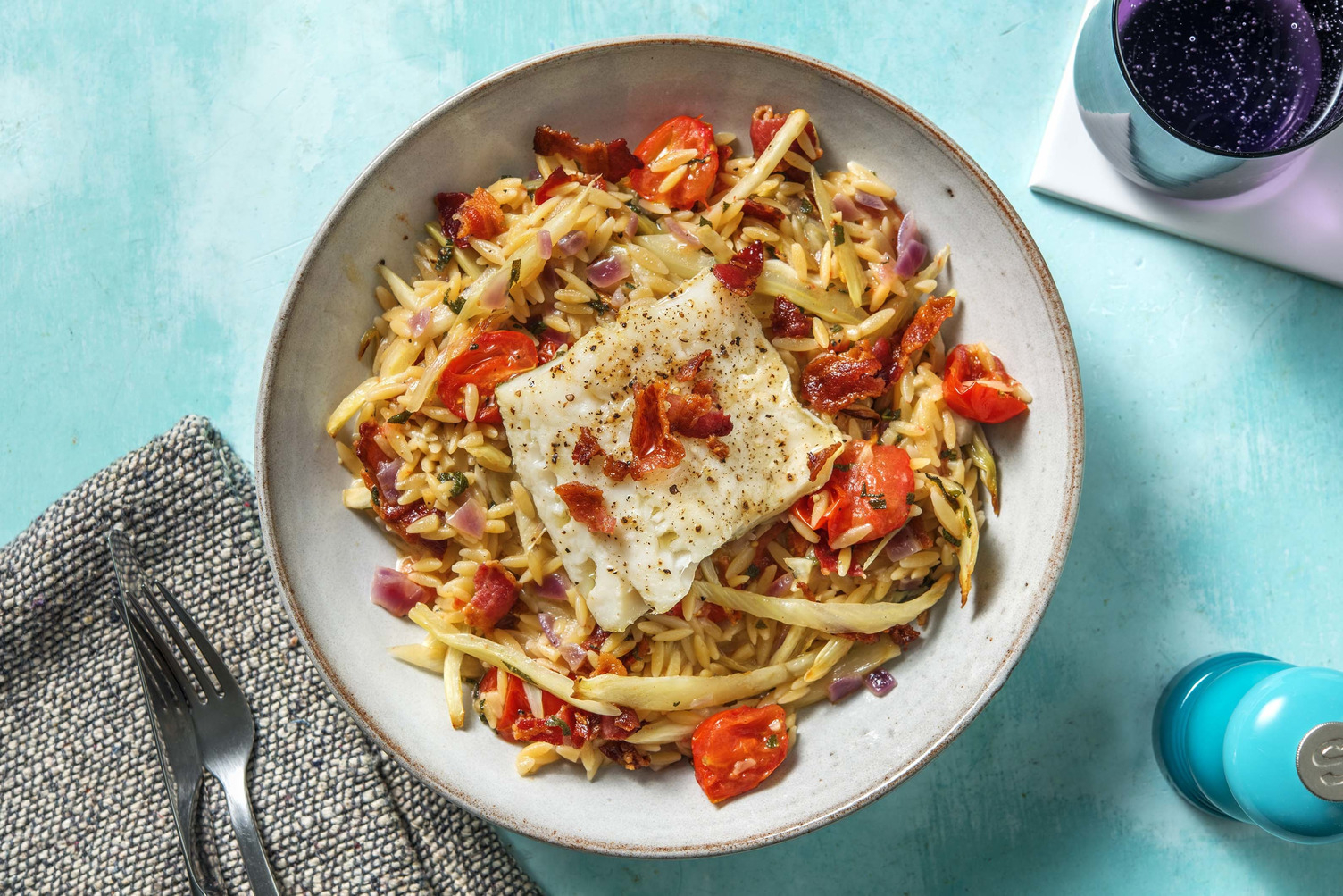 Cabillaud au four à la sauge et au fenouil