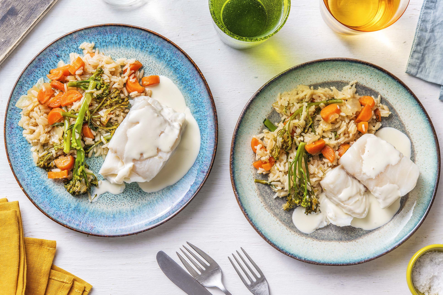 Kabeljauw met citroenmelisse-room