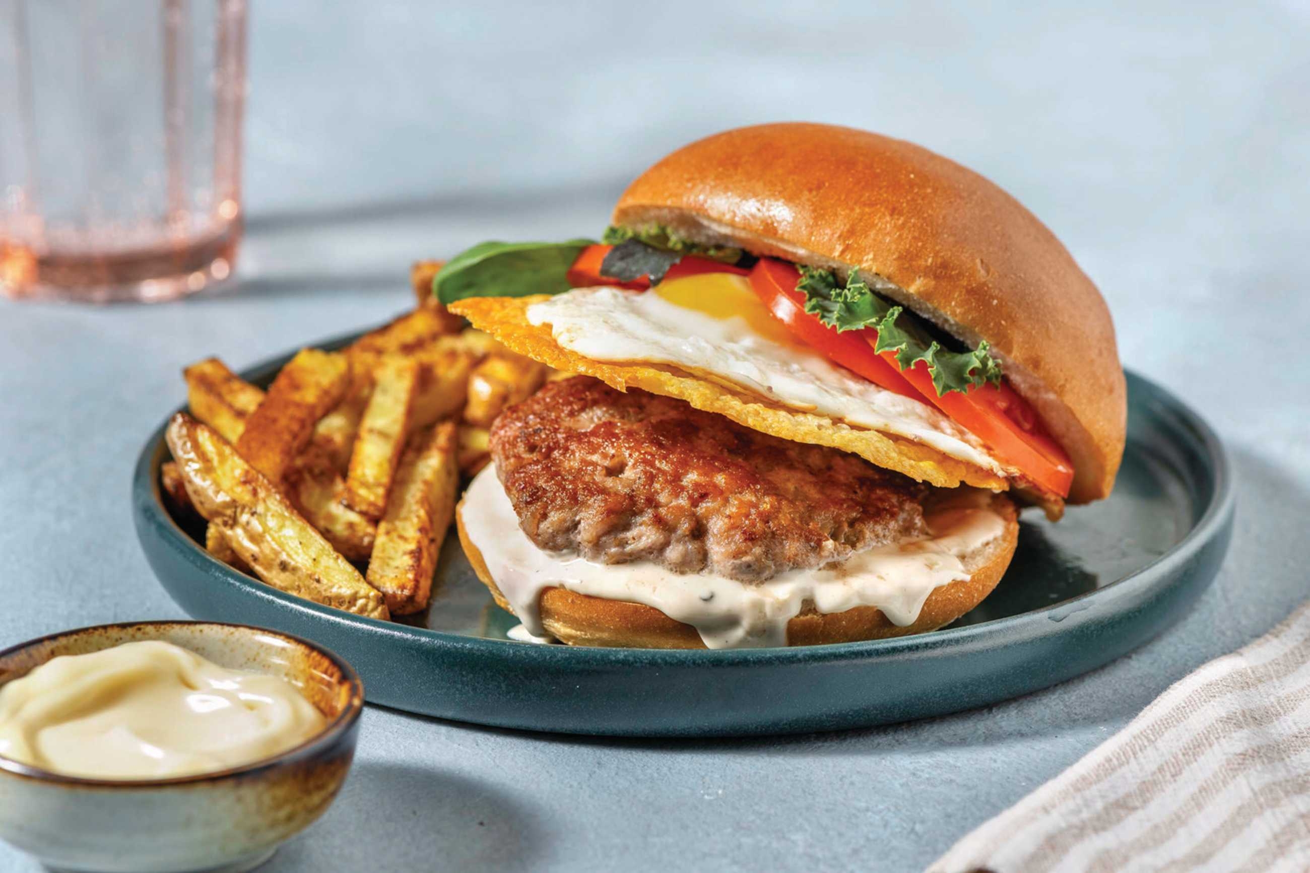 Caesar-Style Pork Burger