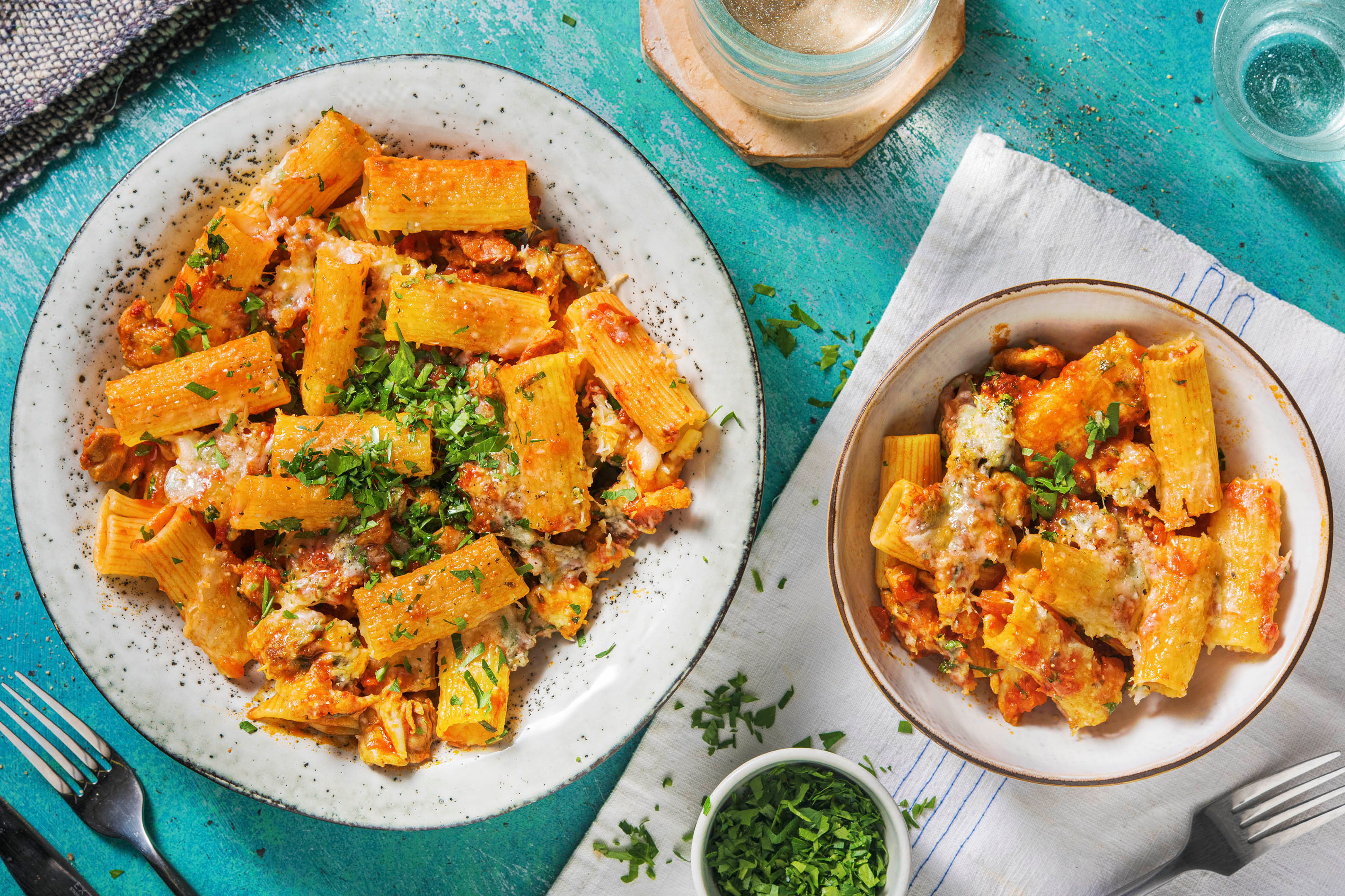 Cajun Chicken, Pancetta and Tomato Pasta