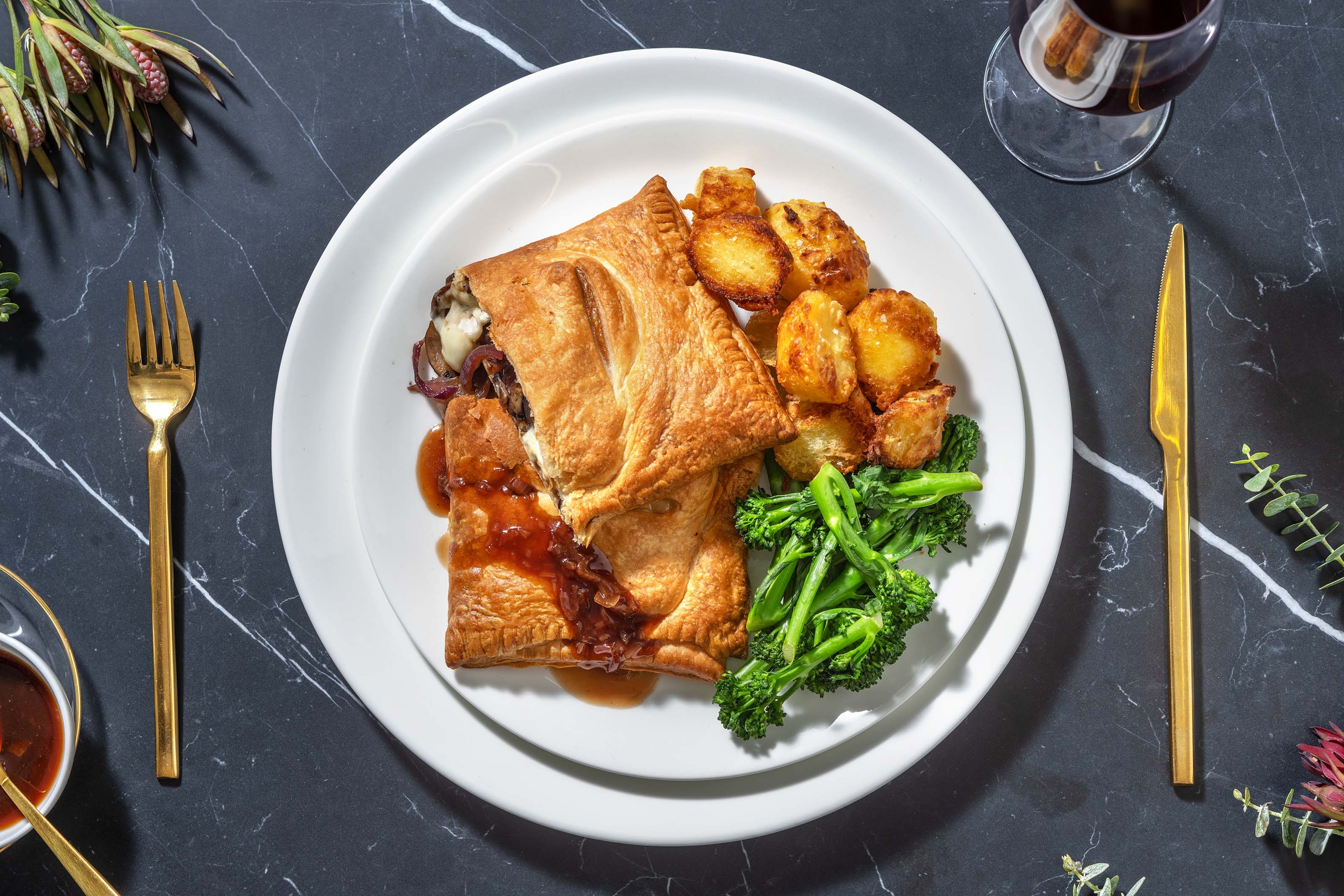 Camembert, Balsamic Onion and Mushroom Wellingtons