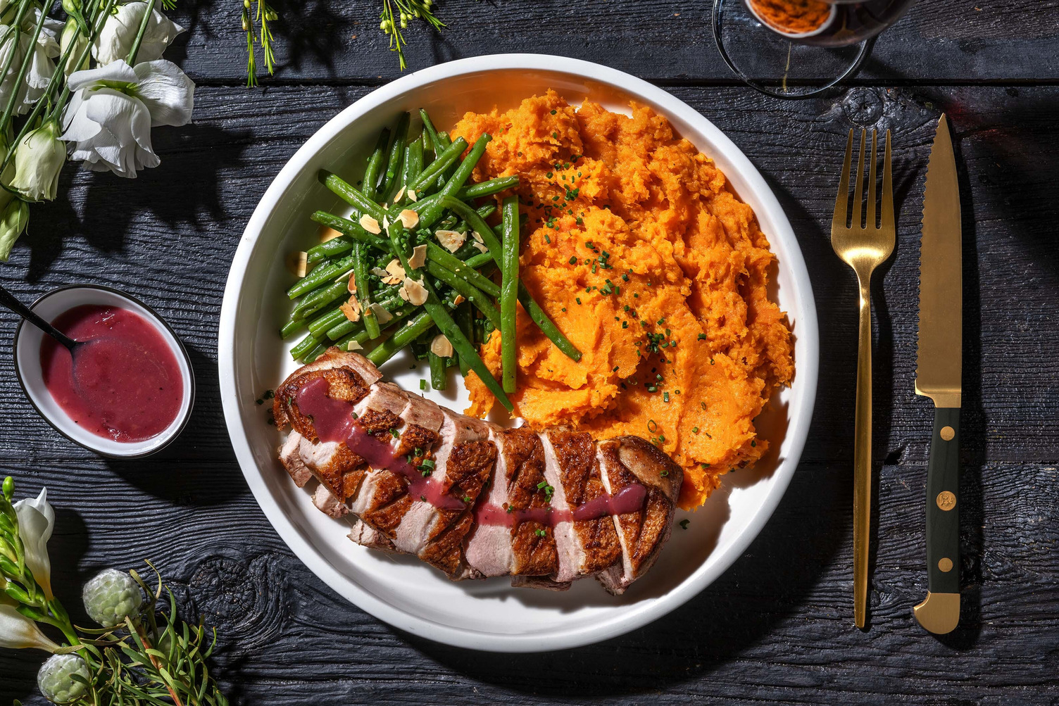 Duck and Double-Berry Sauce