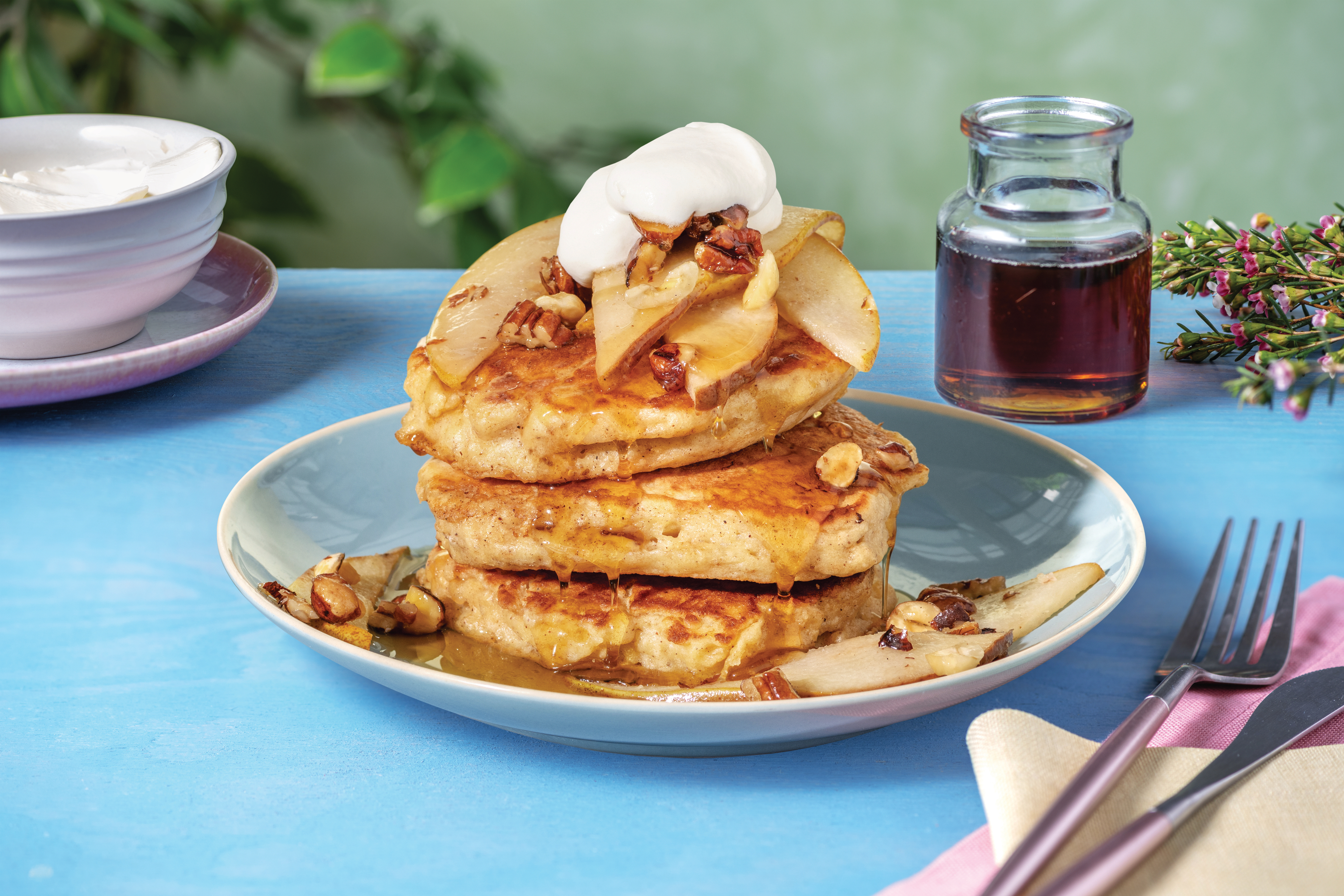 Caramelised Pear & Pecan Pancakes