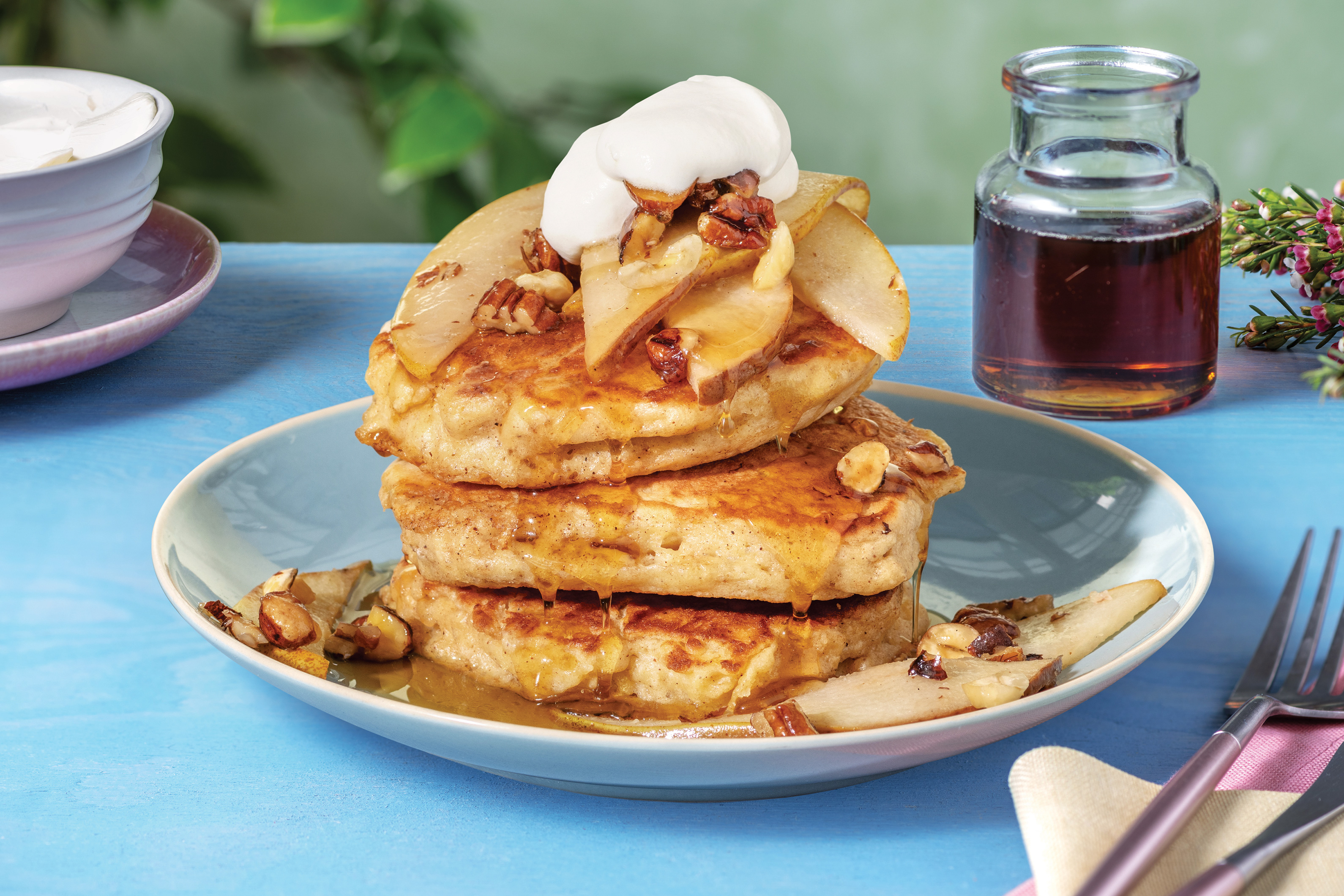 Caramelised Pear & Pecan Pancakes