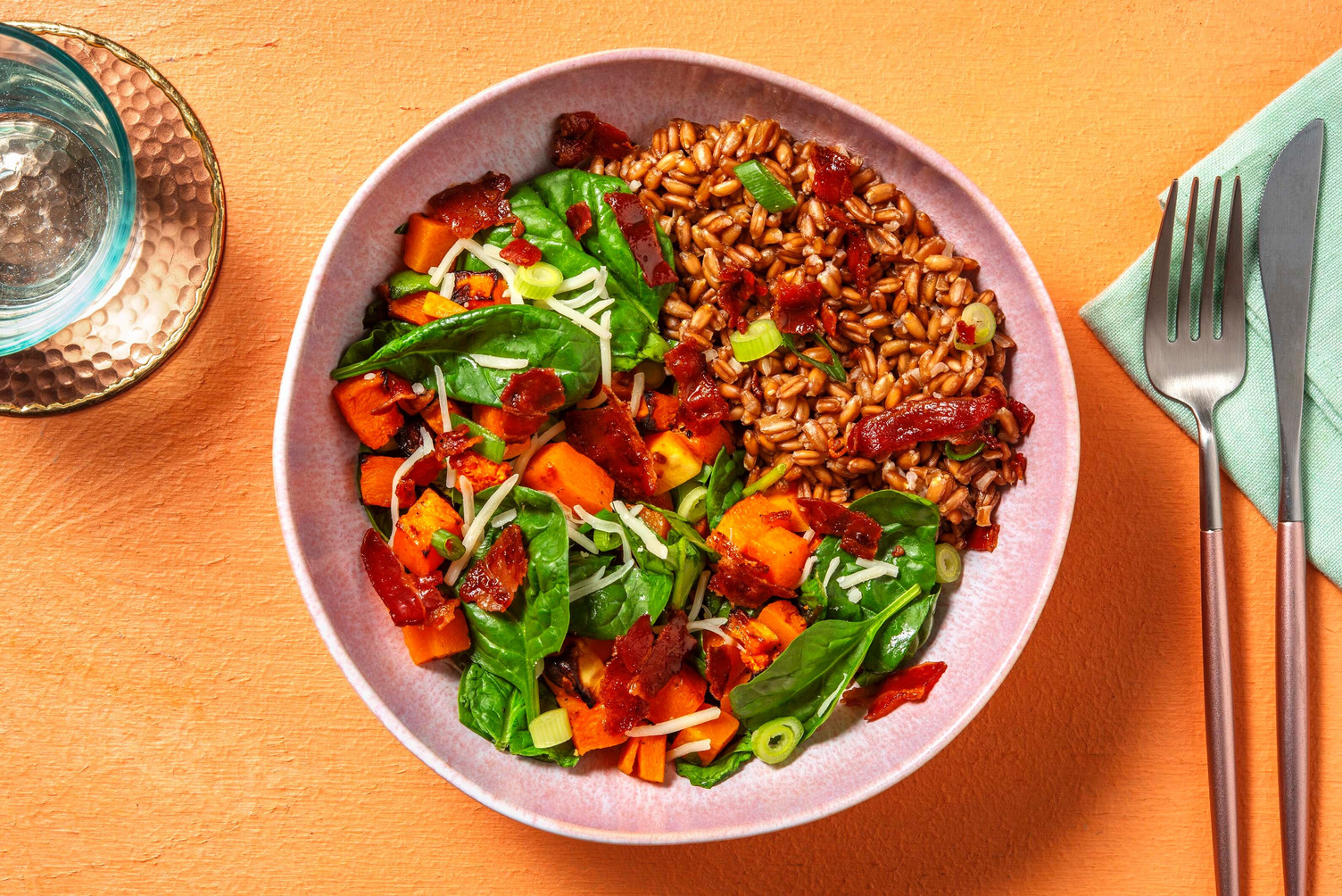 Carb Smart Bacon Farro Bowls
