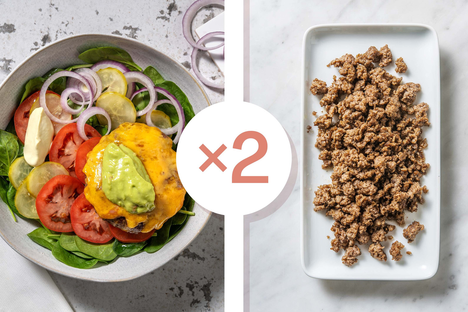 Double burgers de bœuf sans pain