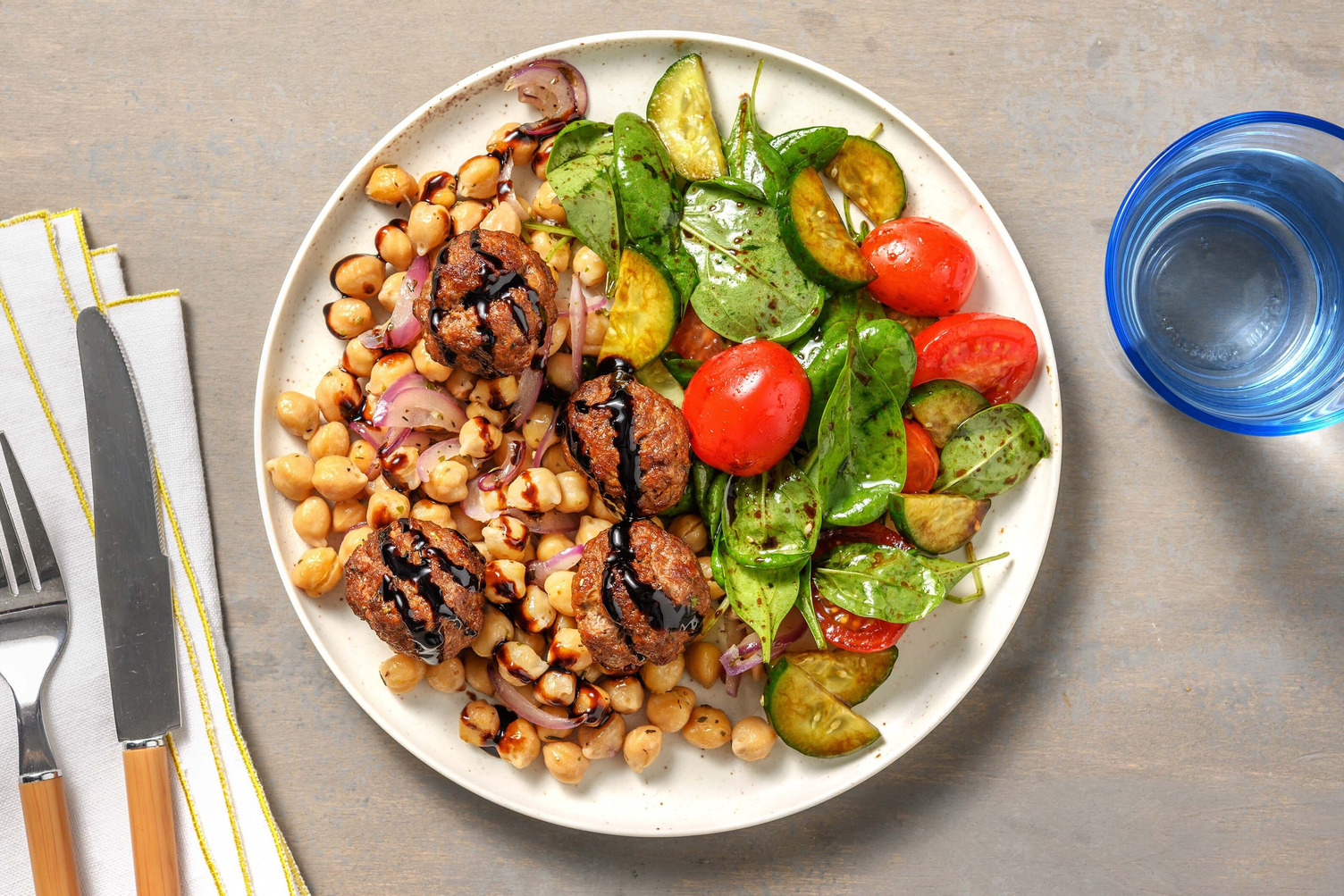 Carb Smart Meatballs and Chickpeas