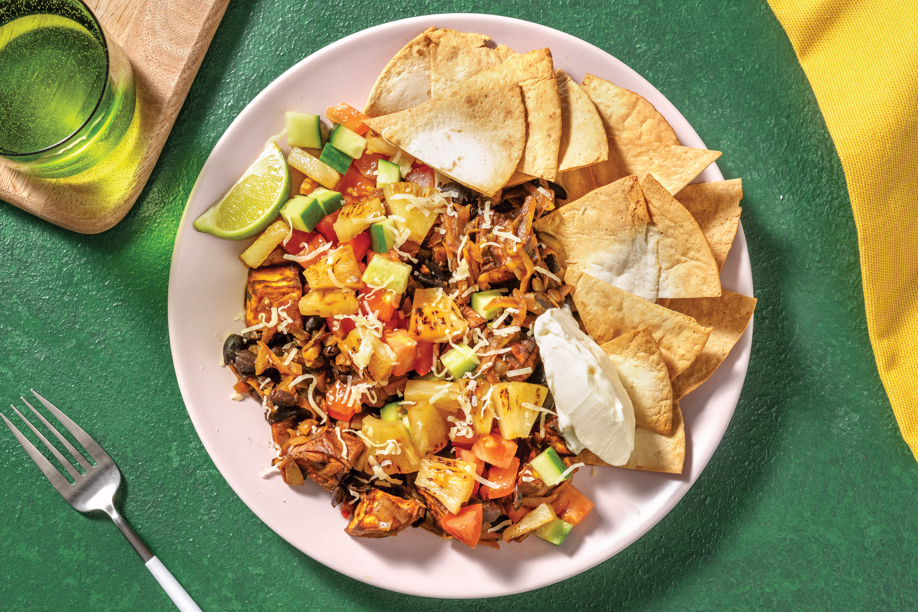 Caribbean Black Bean Nachos