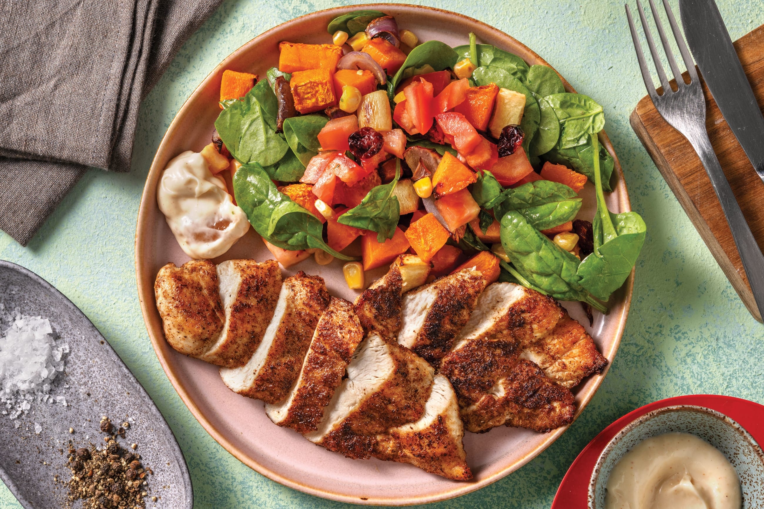 Caribbean Chicken & Roast Pumpkin Toss