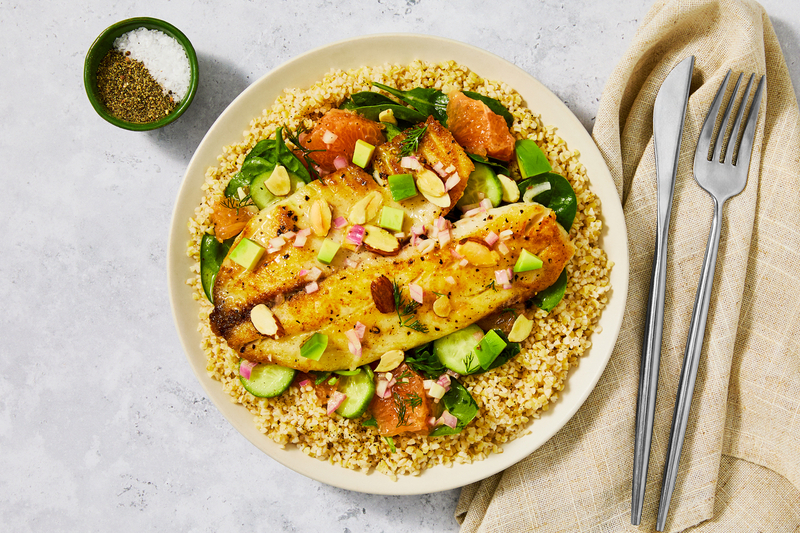 Bols au tilapia poêlé et au boulgour