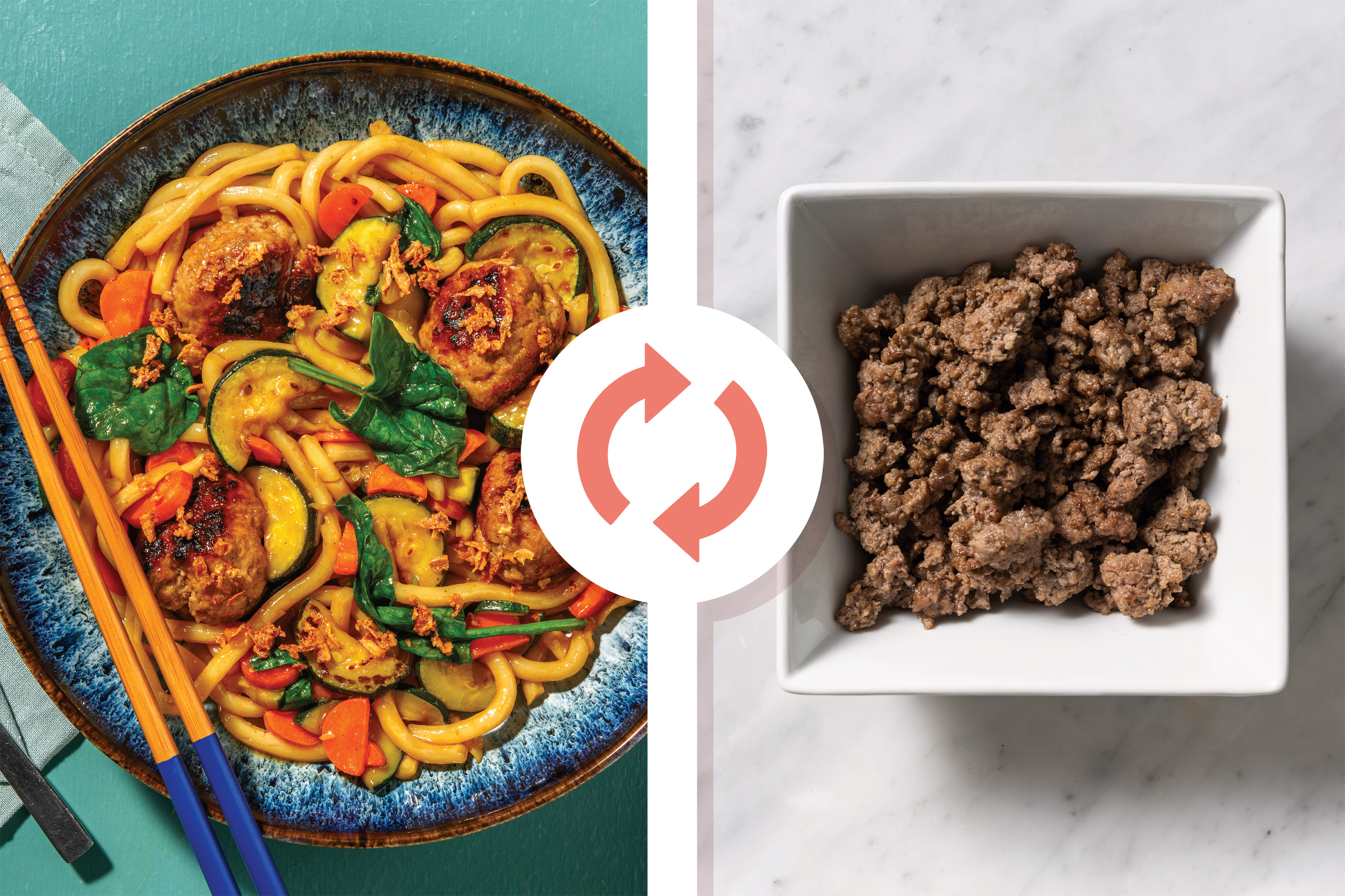 Char Siu Beef Meatballs & Noodle Bowl