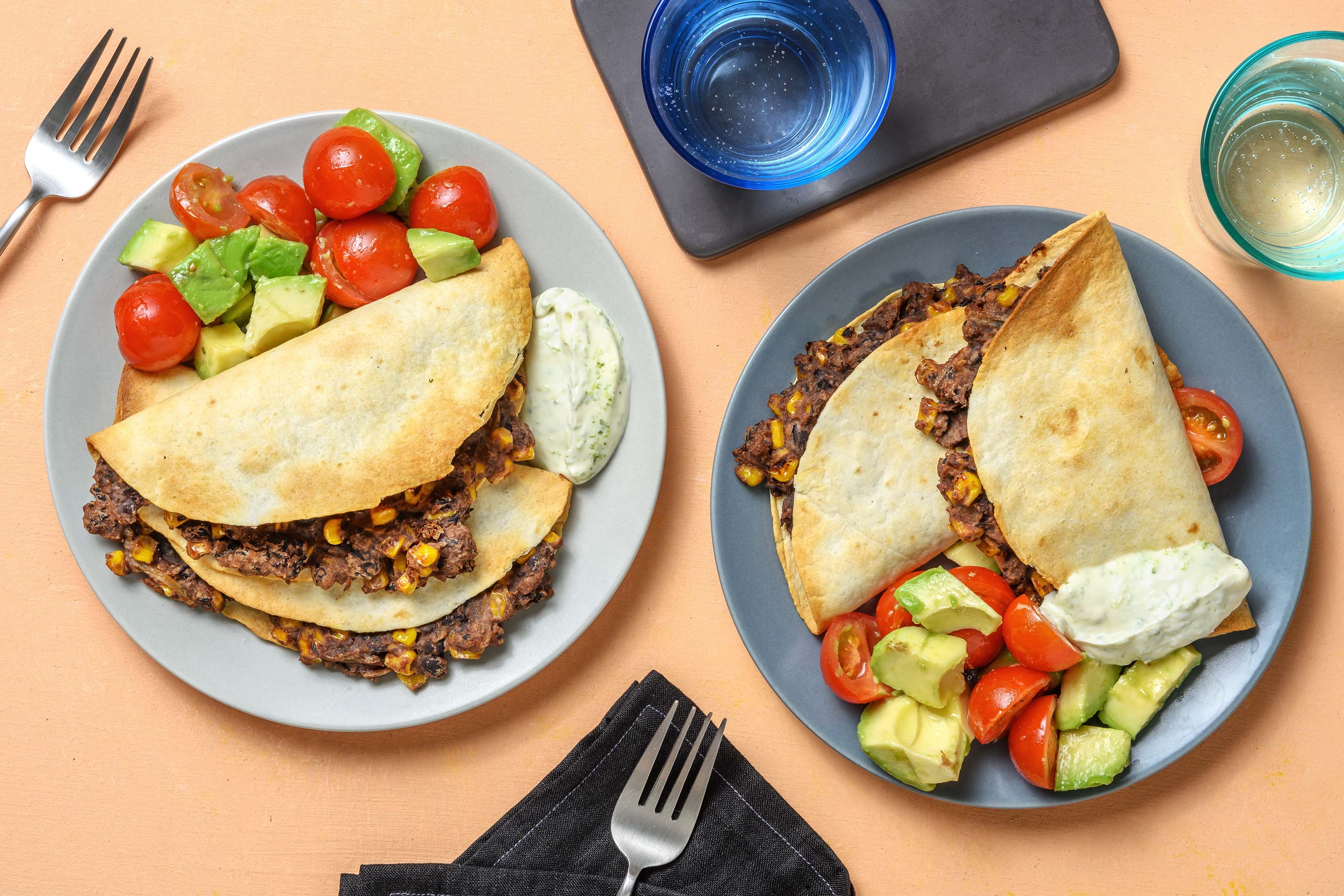 Charred Corn and Cheddar Quesadillas