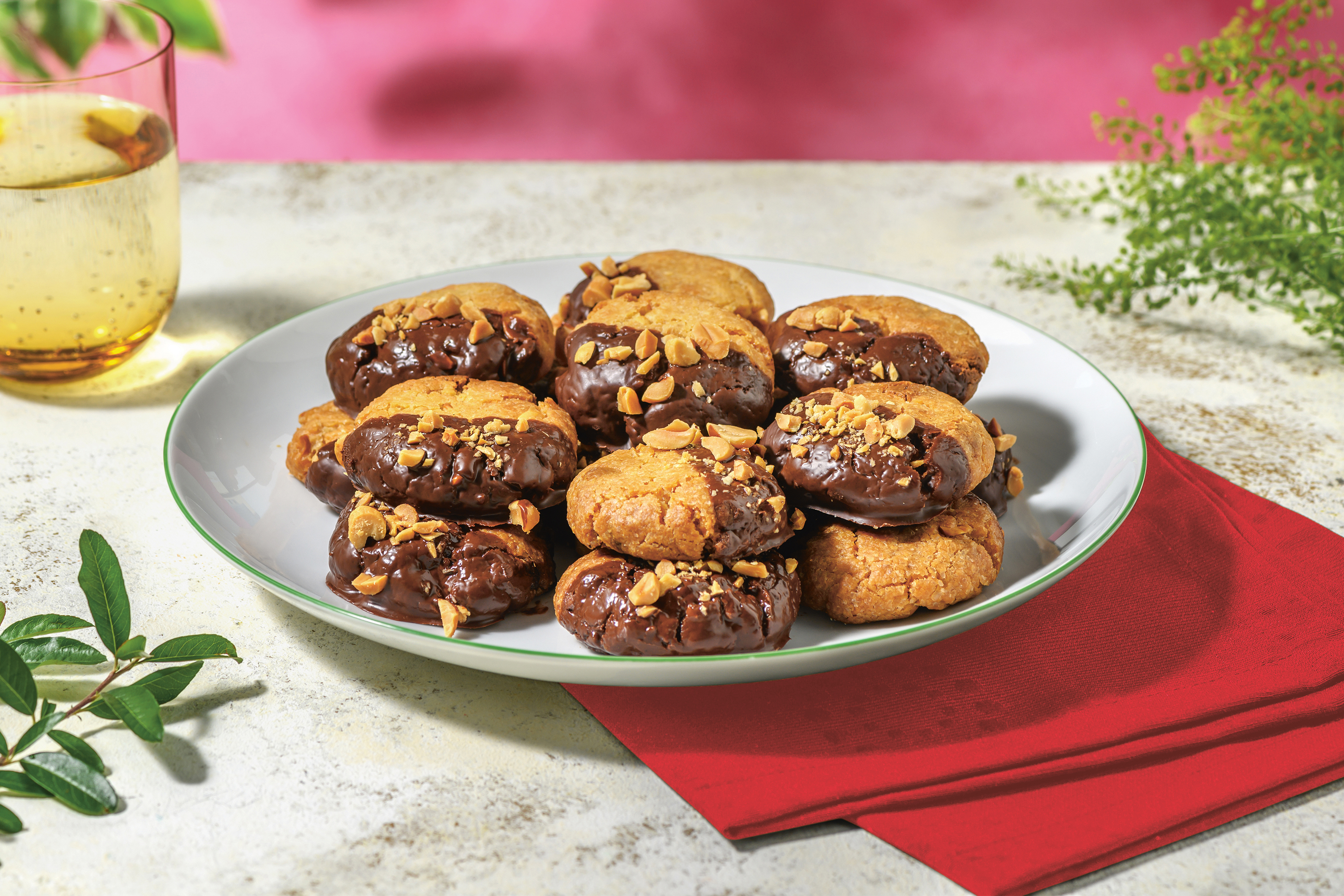 Cheerful Christmas Choc-Peanut Cookies