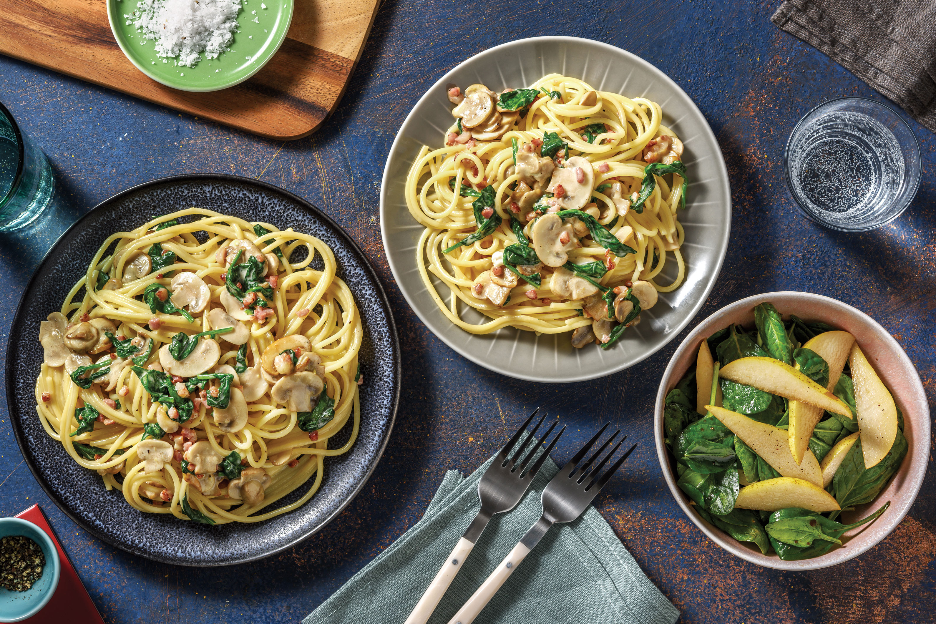 Bacon, Mushroom & Parmesan Spaghetti