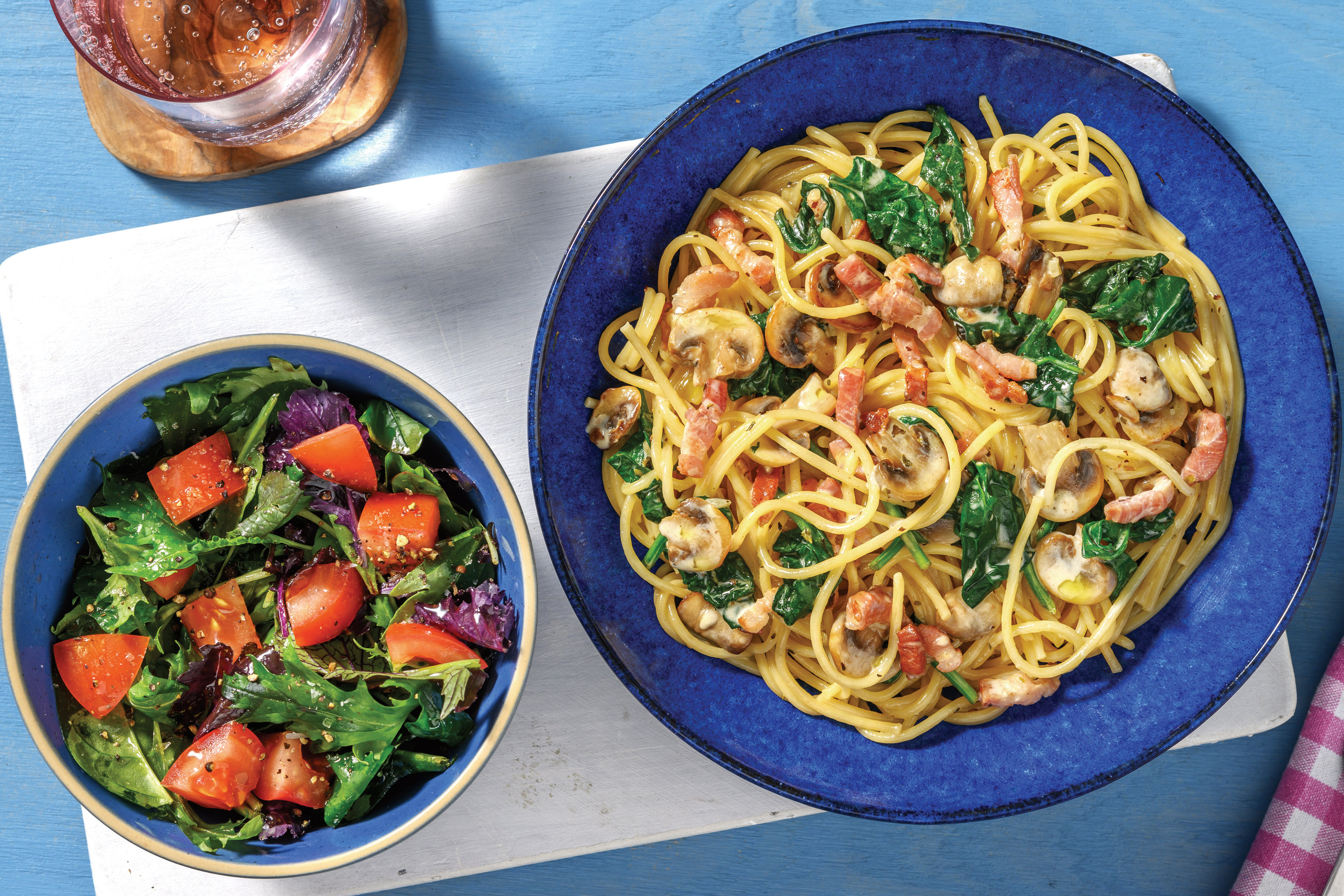 Creamy Bacon, Mushroom & Cheese Spaghetti