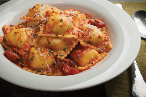 Mushroom Ravioli Arrabiatta