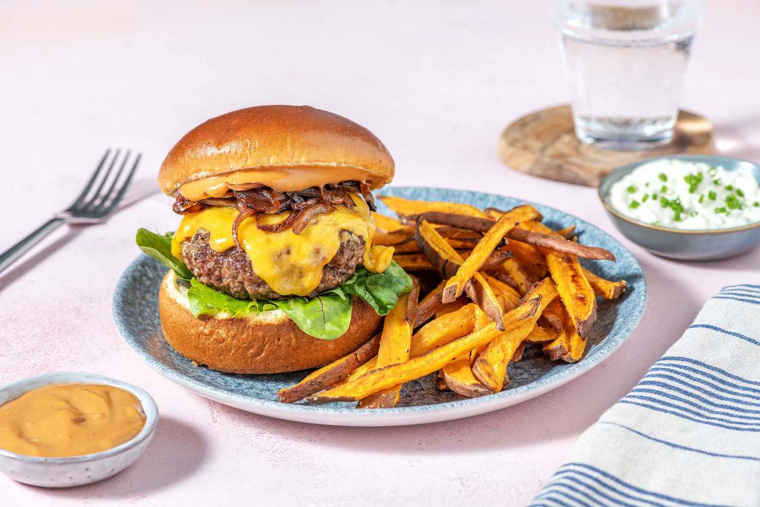 BBQ-Sauced Cheeseburger